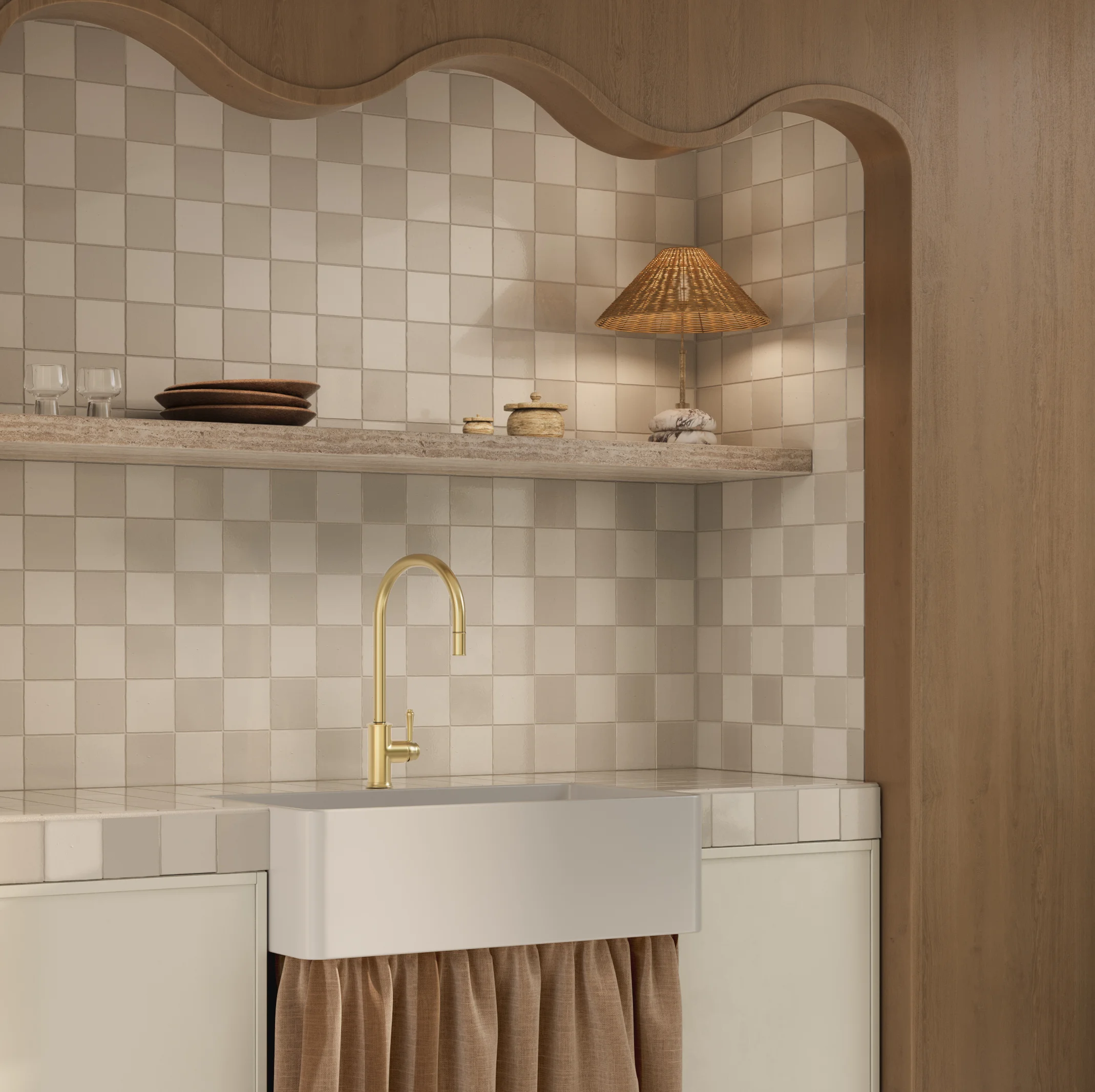 Tiles Checker FullShot-Peal Bone