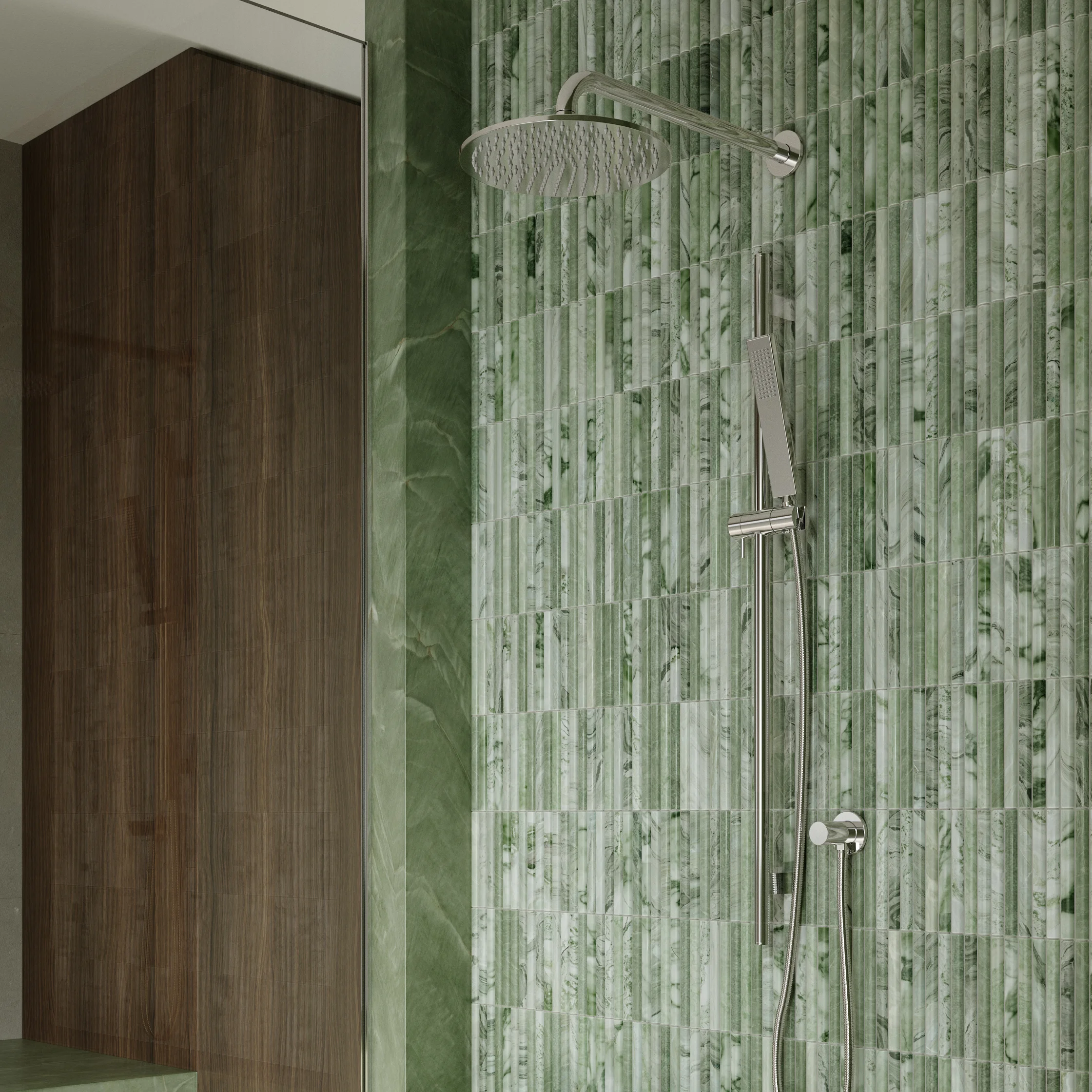 View01 Narita Tiles Elysian Shower Rail Non Adjustable Chrome