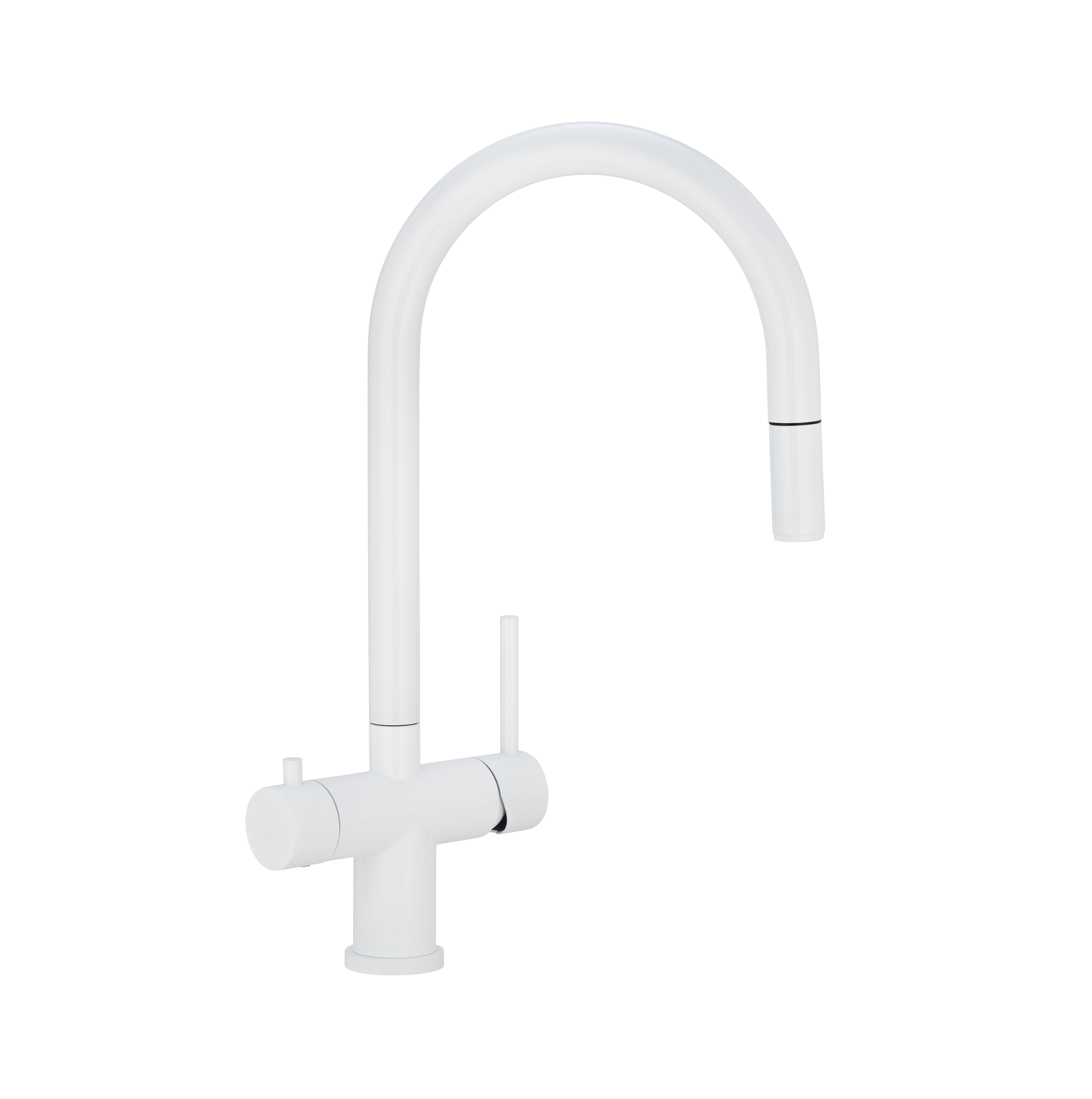 elysian 3way filter pullout mixer white