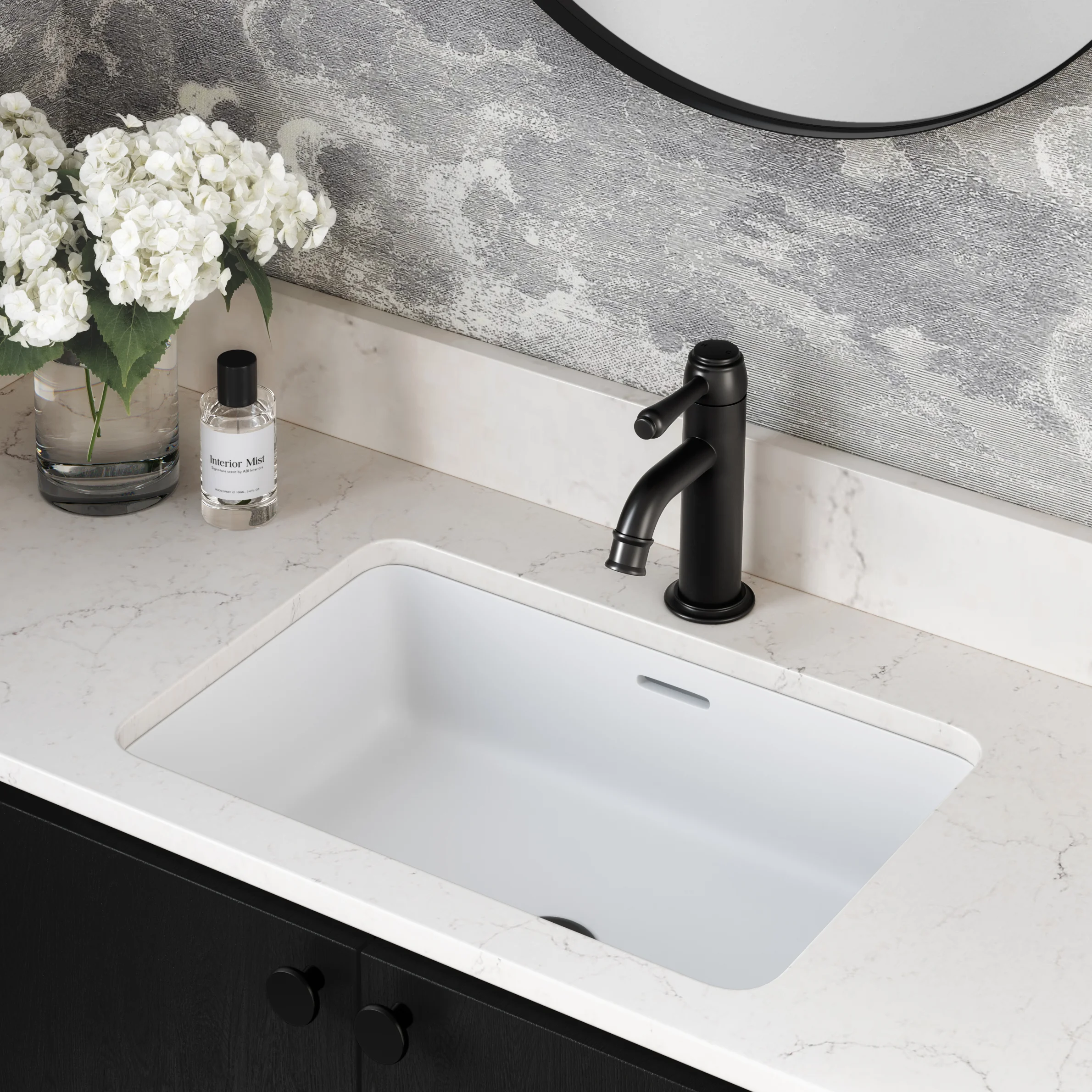 Kingsley Basin Mixer with Zuri Rectangle Matte and Pika Knob V2 MB