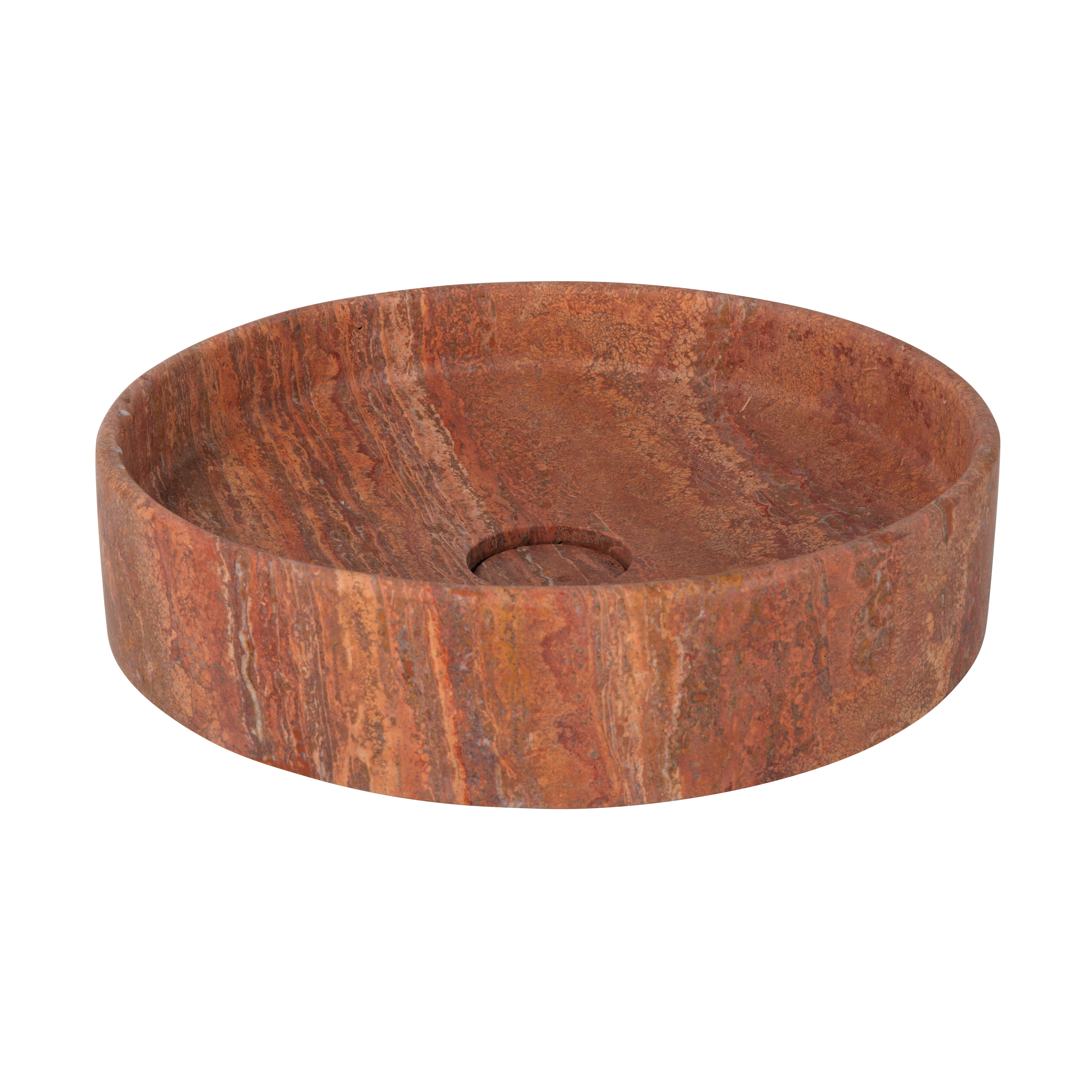 Pedra Round Basin RedTrav Side 4