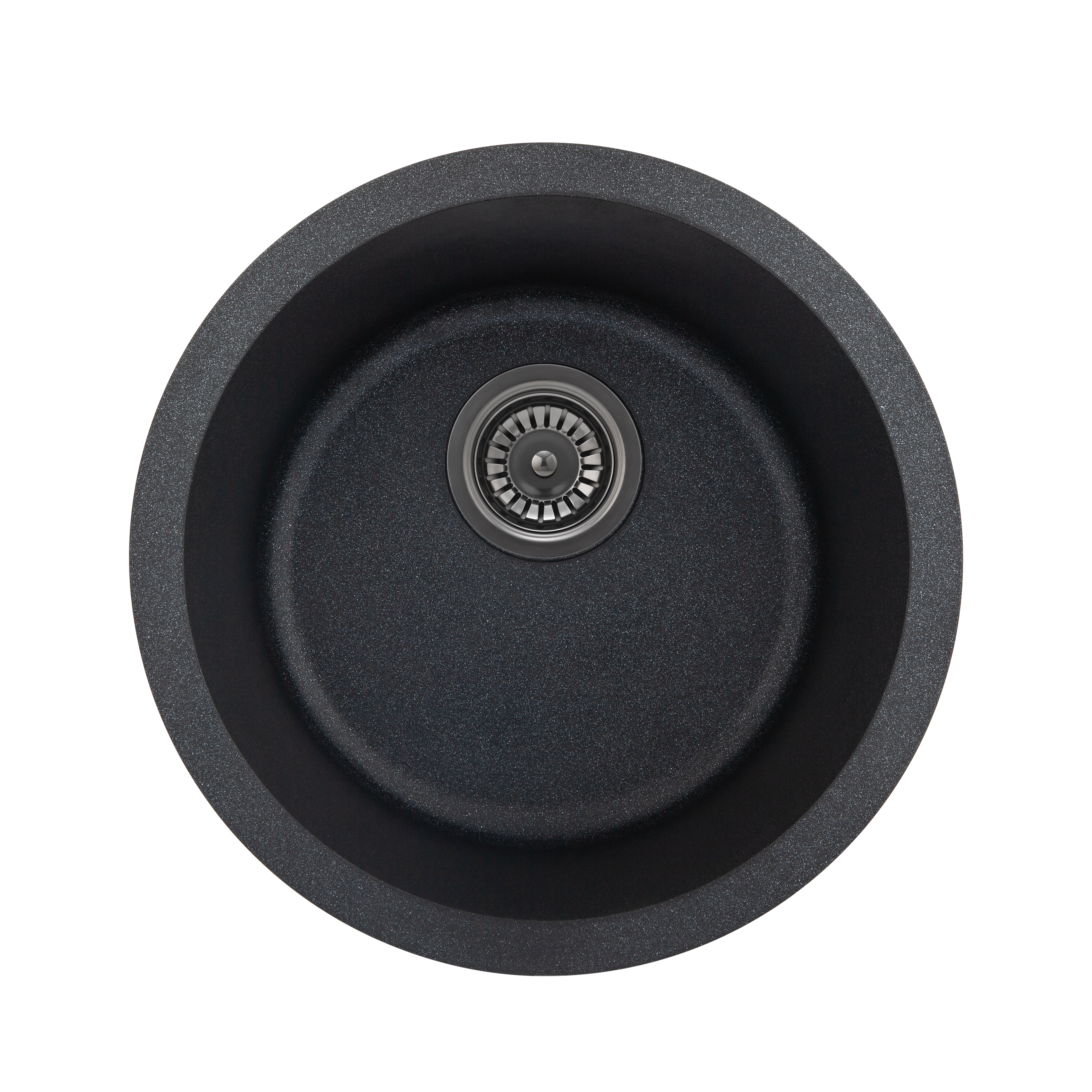 Vera Round Black Granite Sink GM waste