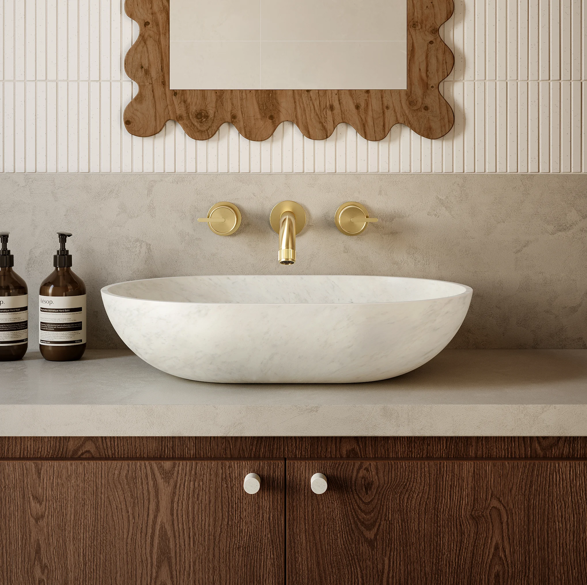 Pedra%20Small%20Knob%2020mm V1 Carrara%20Marble
