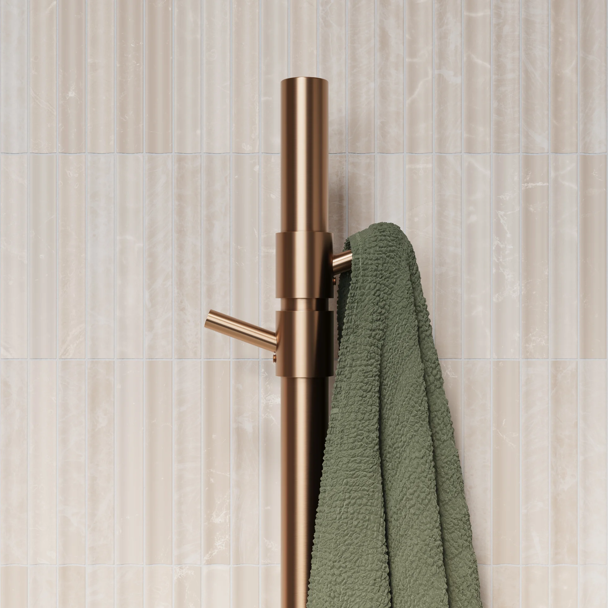 ModiAdjHeatedTowelRail Final View03 HooksClosup BC 01