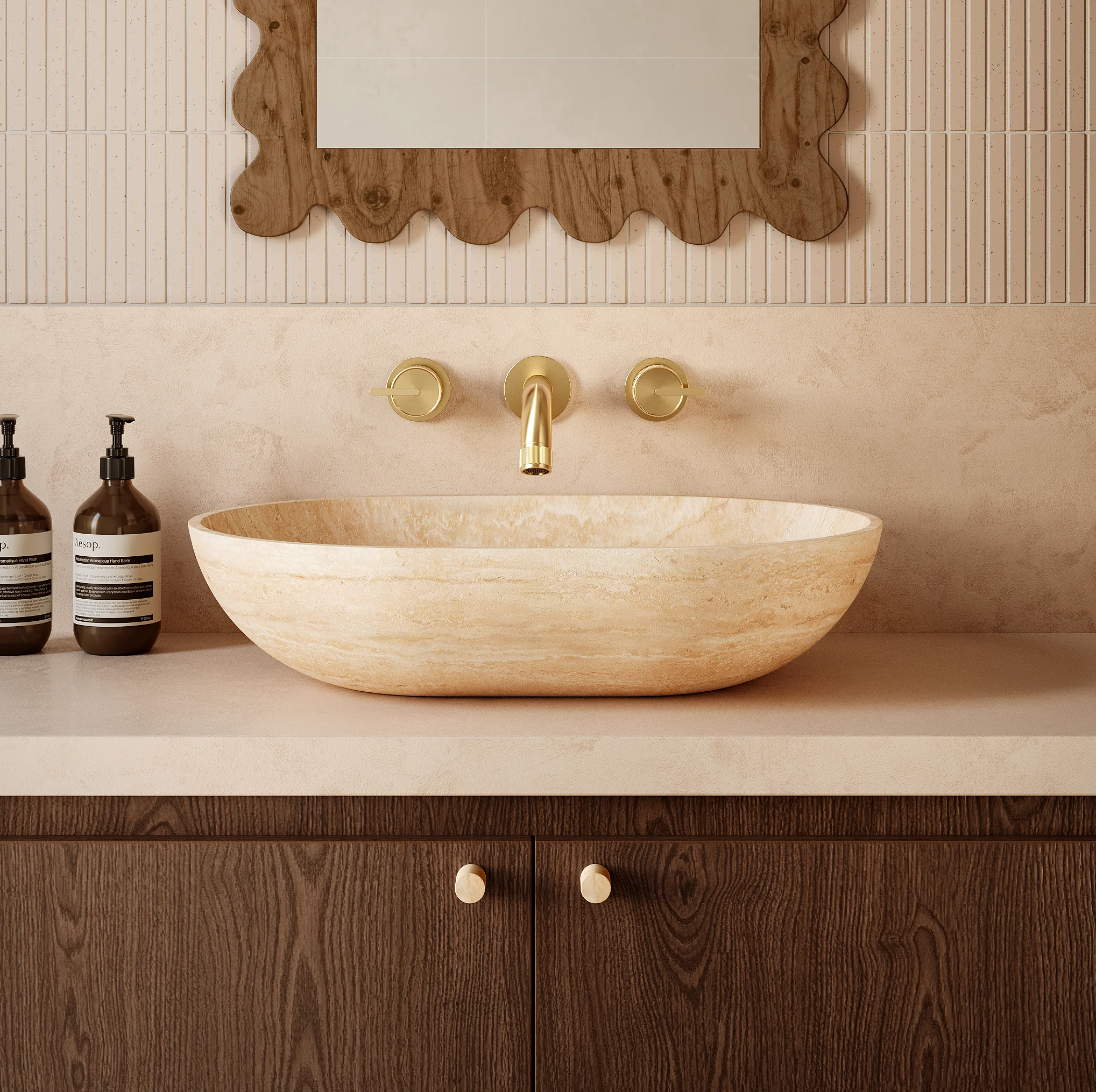 Pedra%20Small%20Knob%2020mm V1 Beige%20Travertine