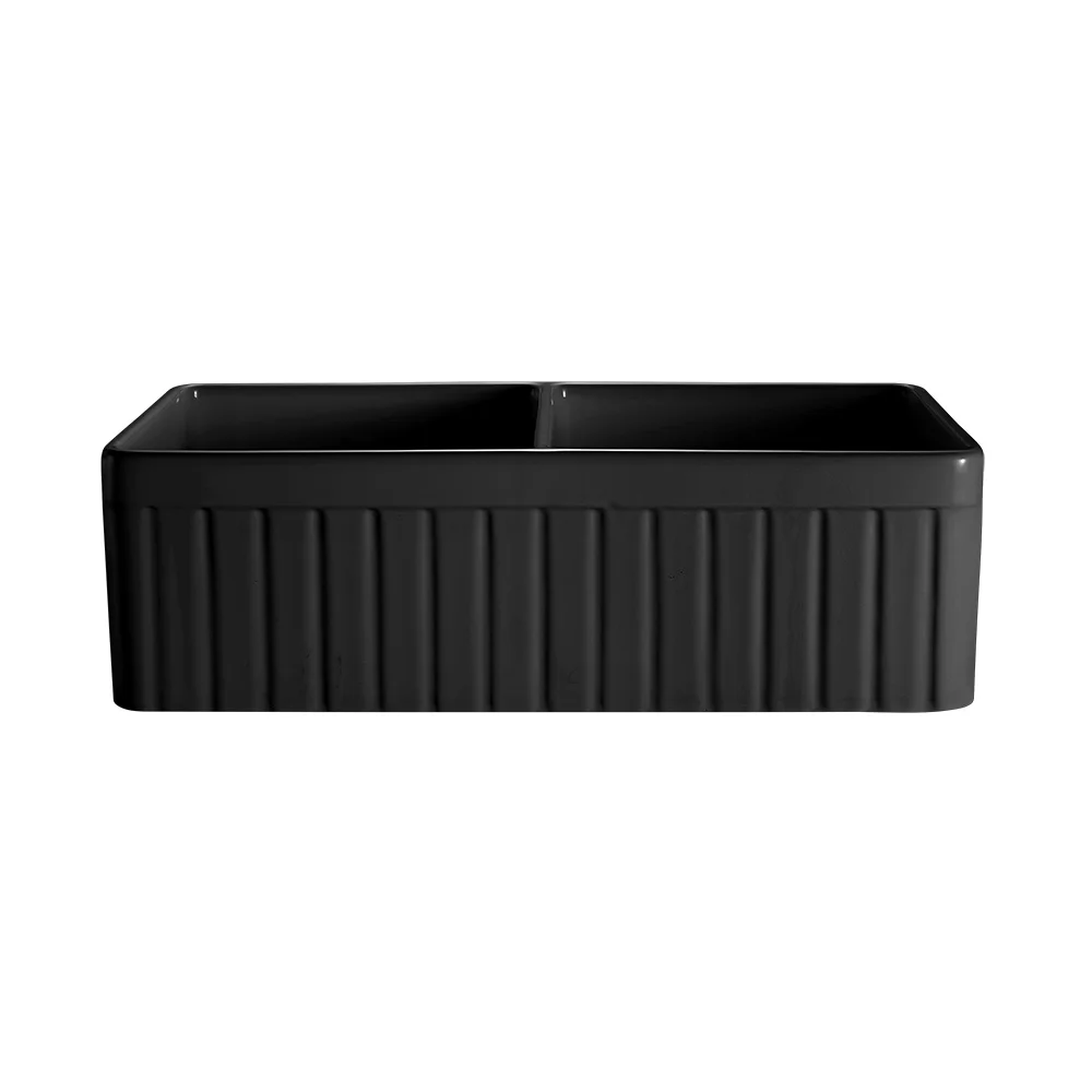 Hartley Double Farmhouse Sink Black 4