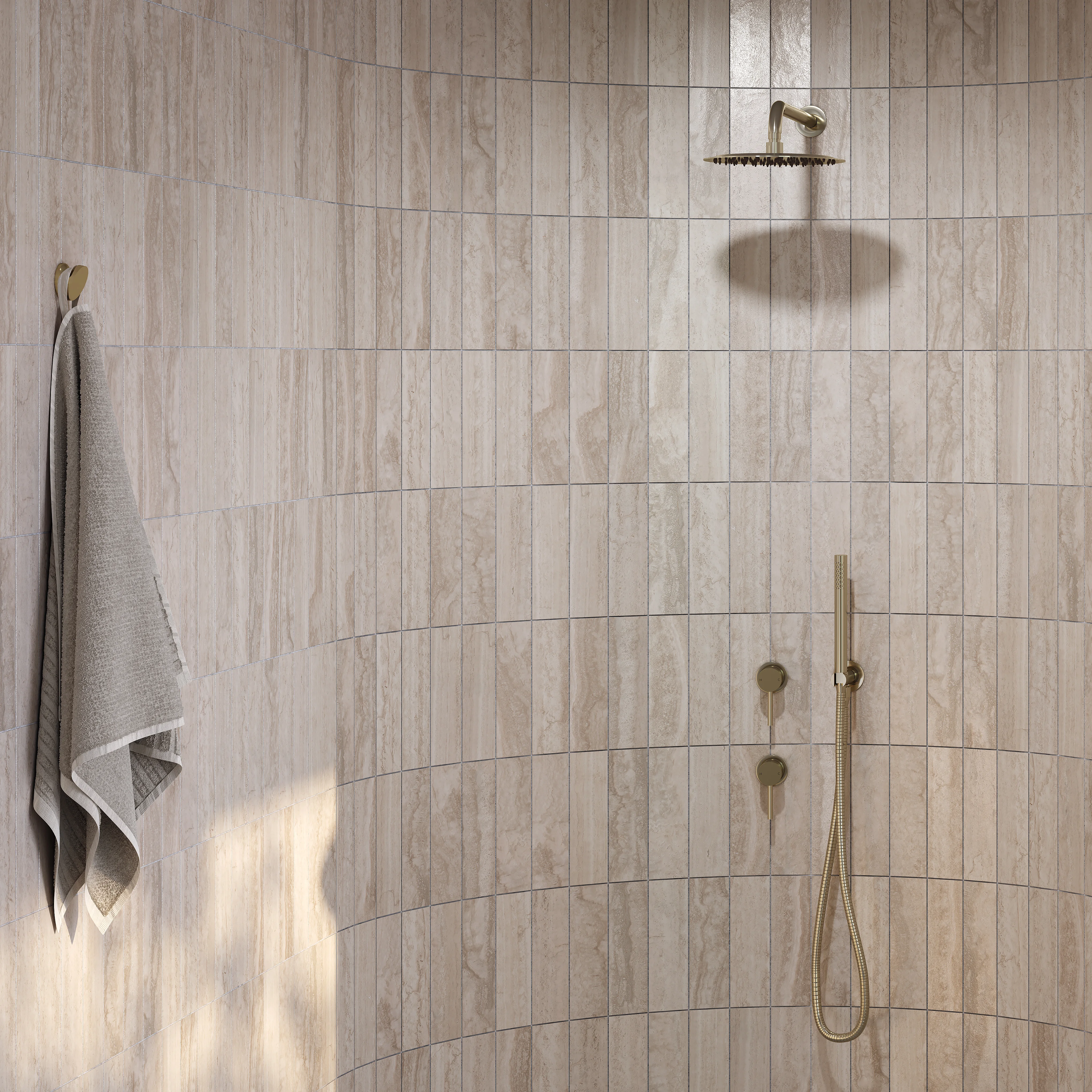 Sola Outdoor Shower Range BrushedBrass 01
