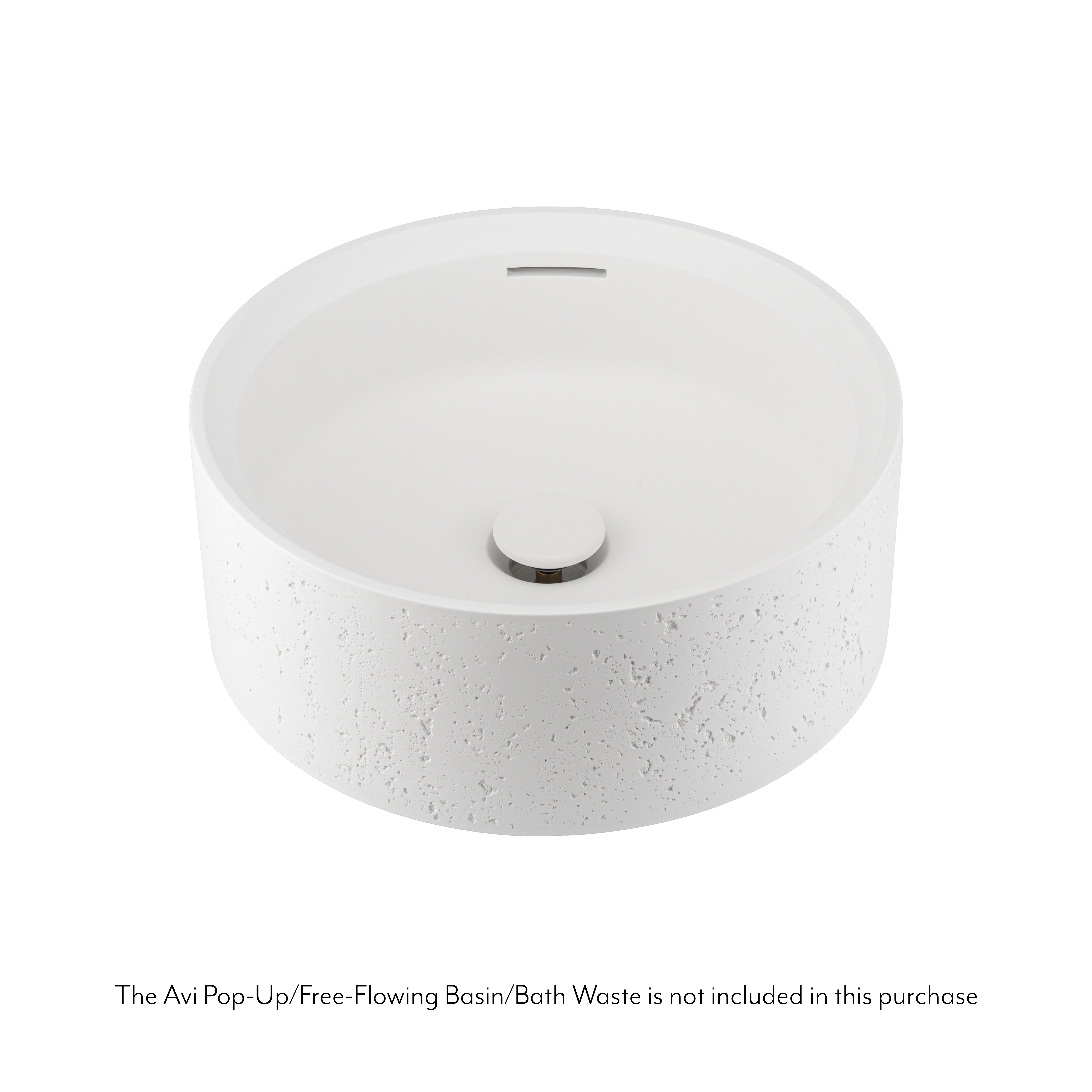 Atelis Concrete Basin Overflow Avi Waste White