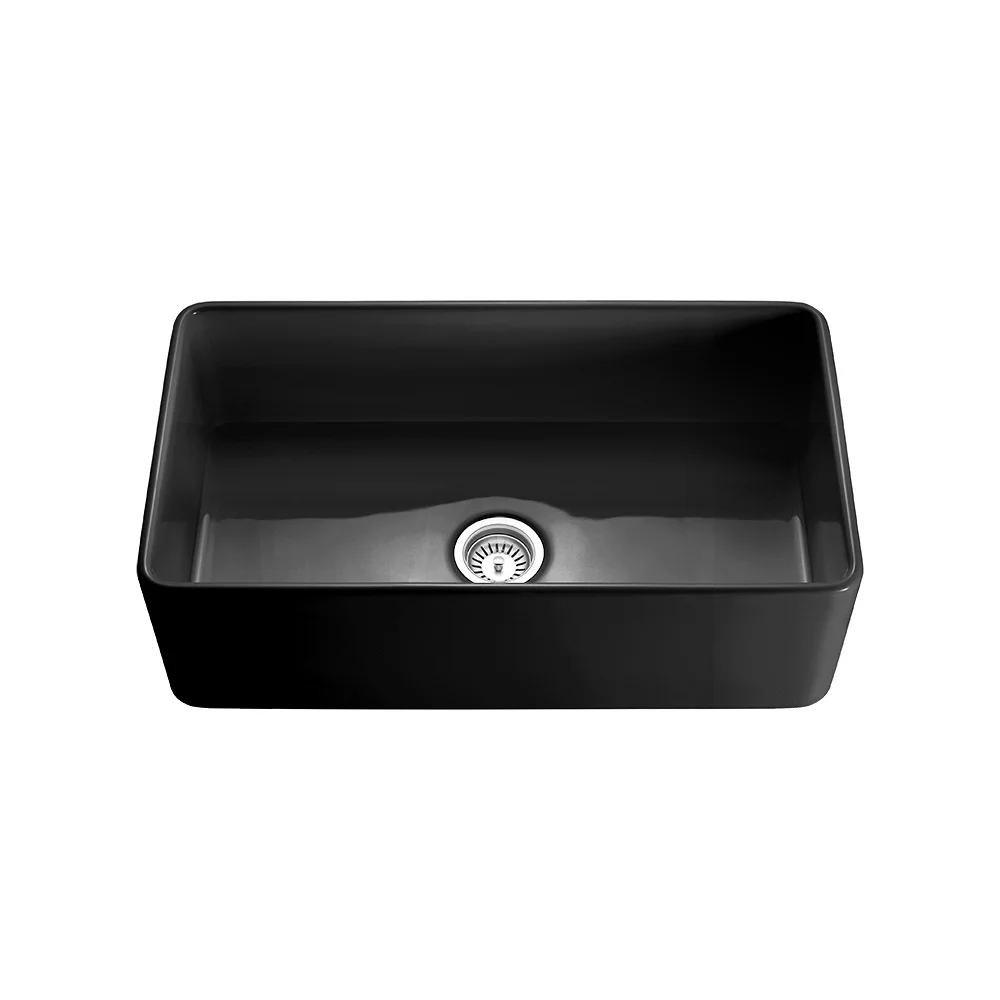 Hartley Large Single Farmhouse Sink Black 5
