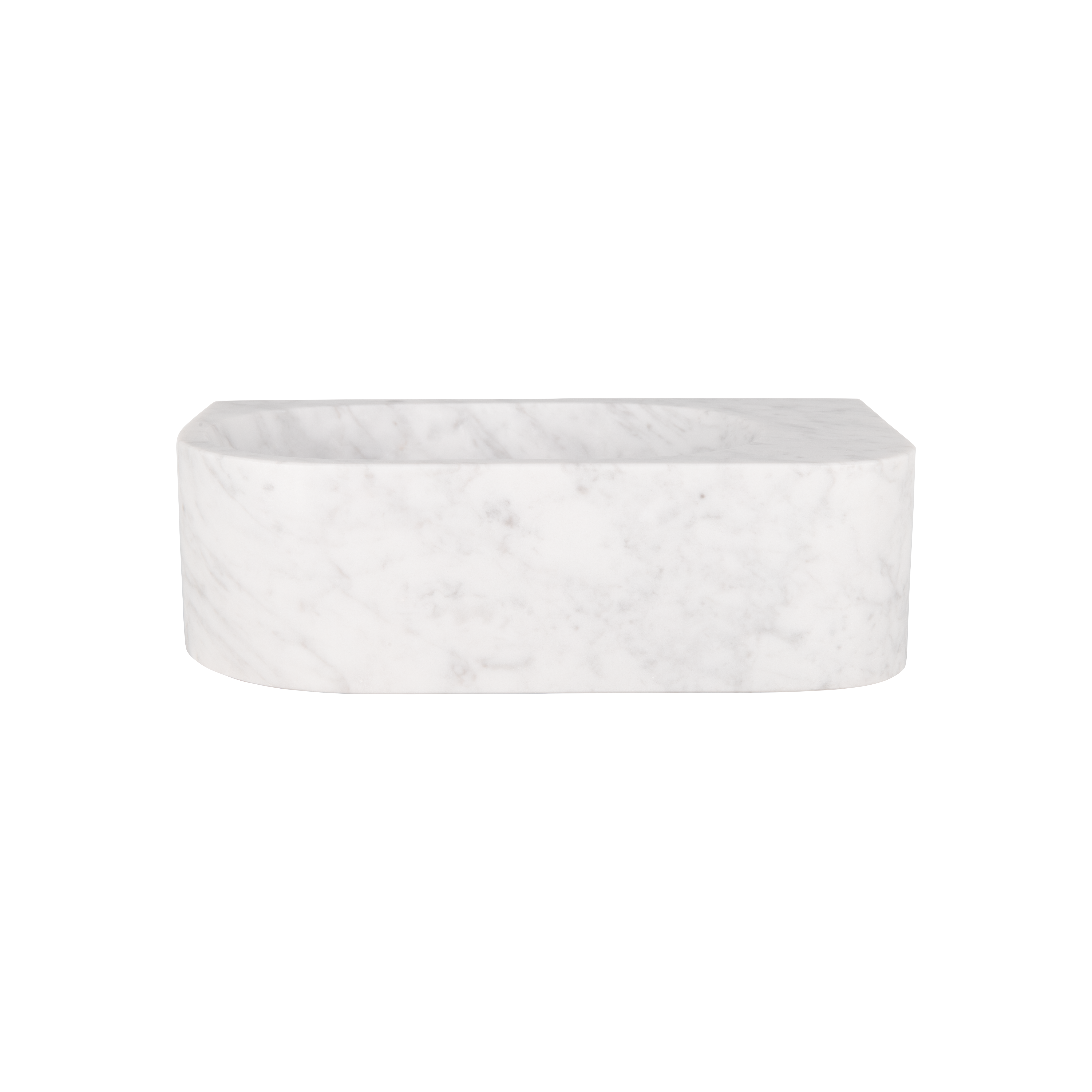 Pedra WallMounted Basin 400mm CarraraMarble Front 1