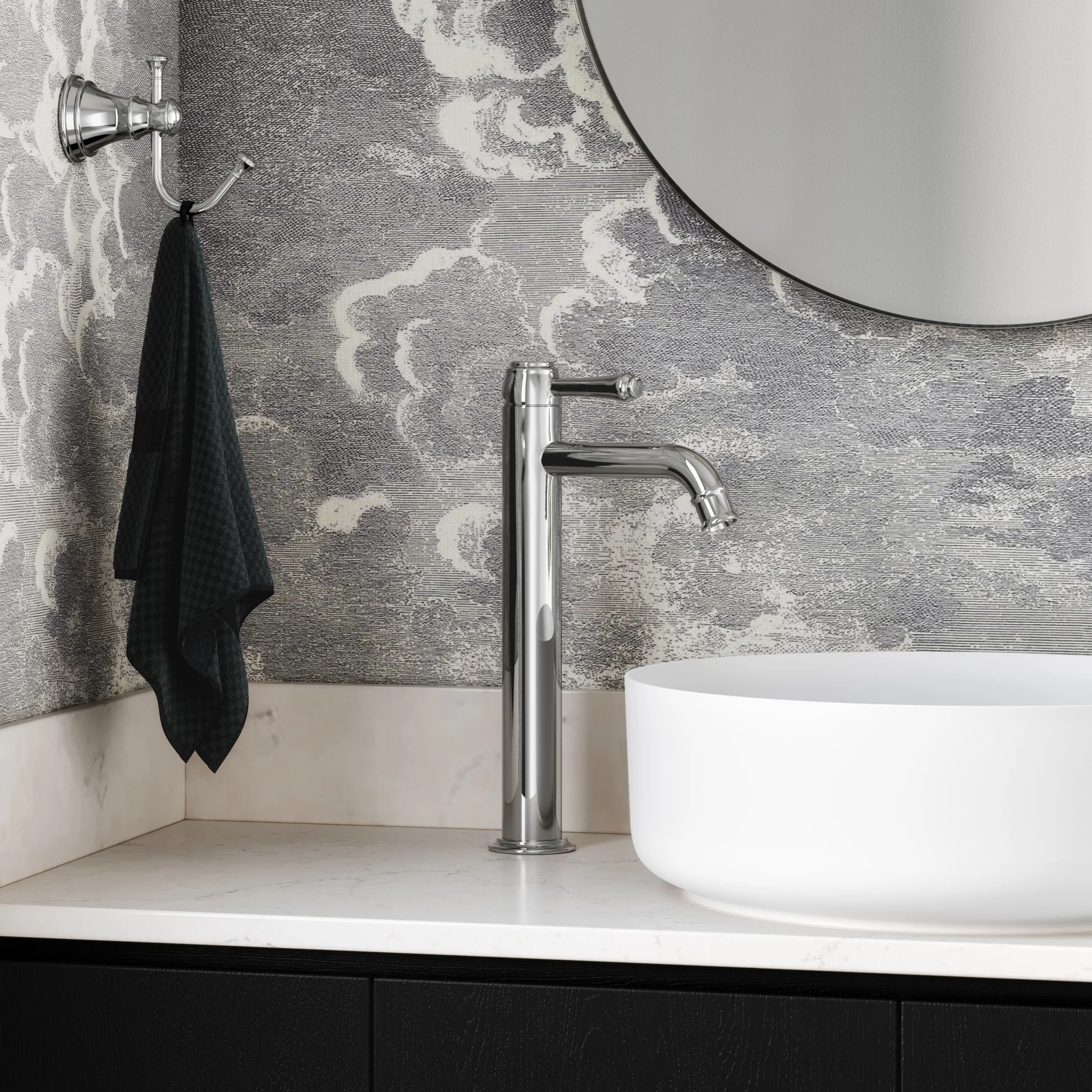 Kingsley Extended Basin Mixer with Celine Basin and FingerPull V2 CH