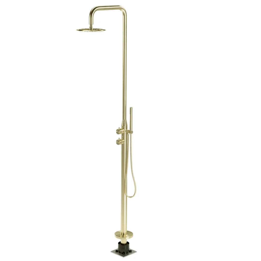 Sola Outdoor Shower Set BrushedBrass