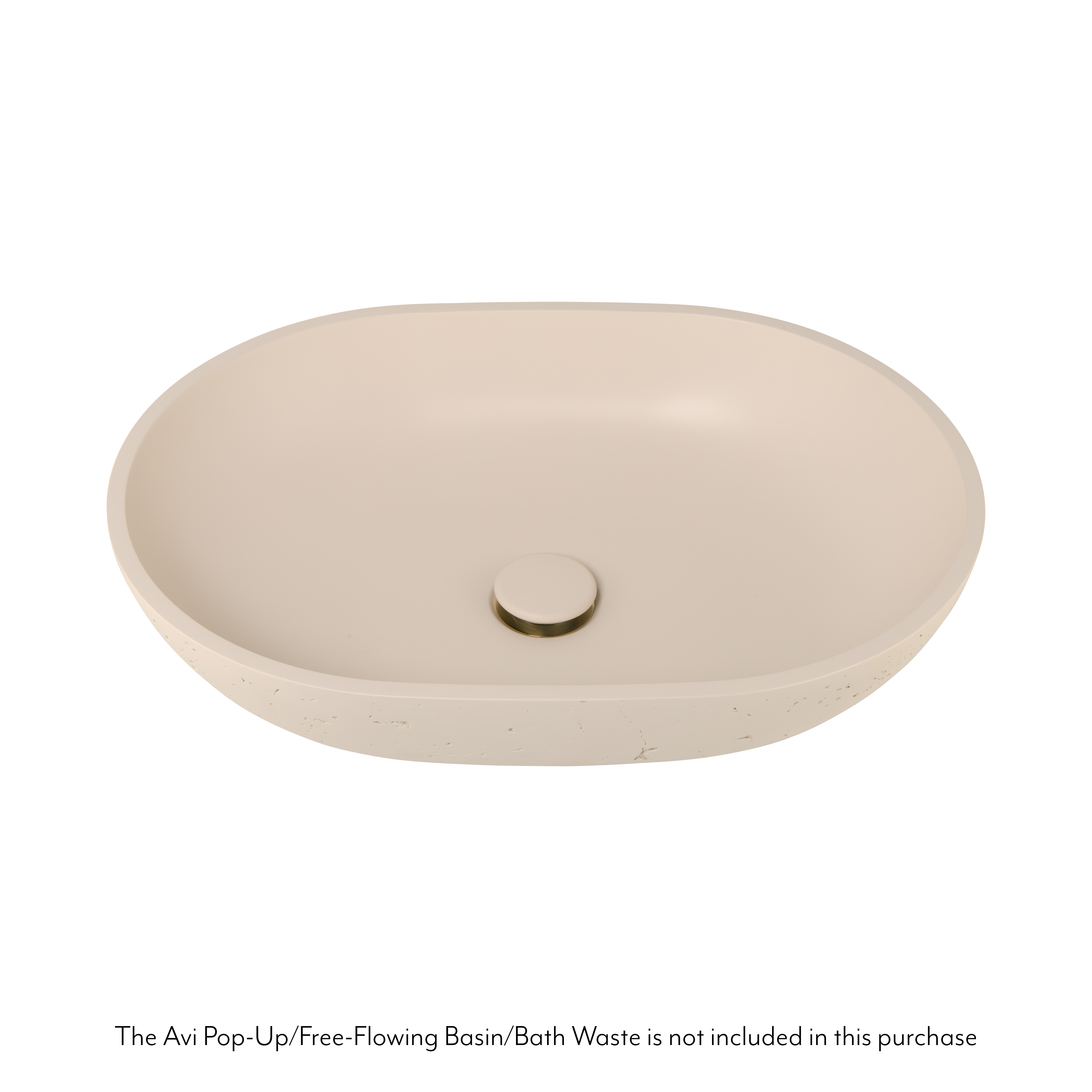Atelis Oval Concrete Basin Avi Waste Almond
