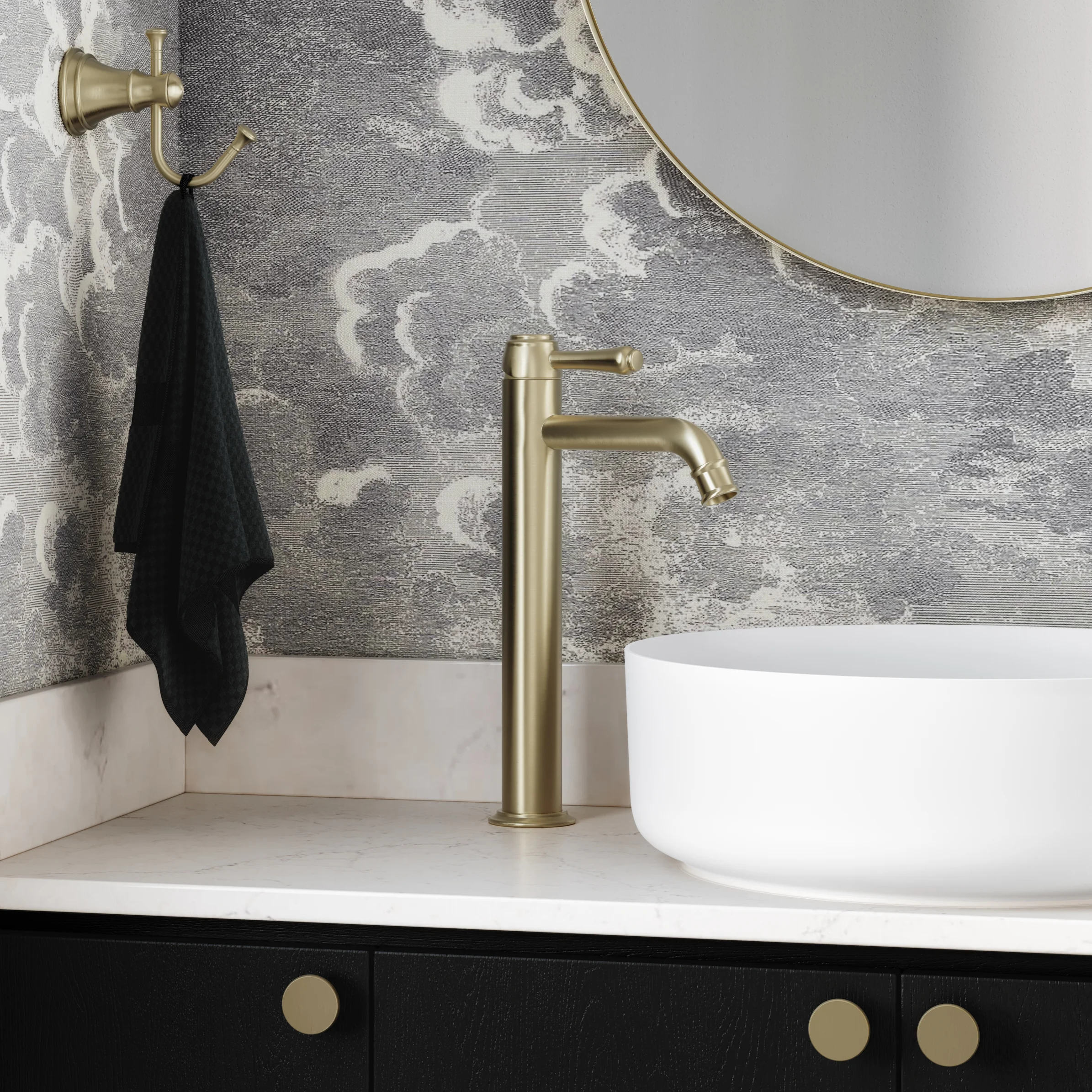 Kingsley Extended Basin Mixer with Celine Basin and Pika Knob V2 BB