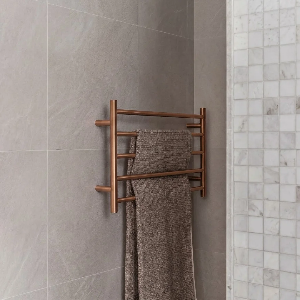 elysian heated towel ladder brushed-copper