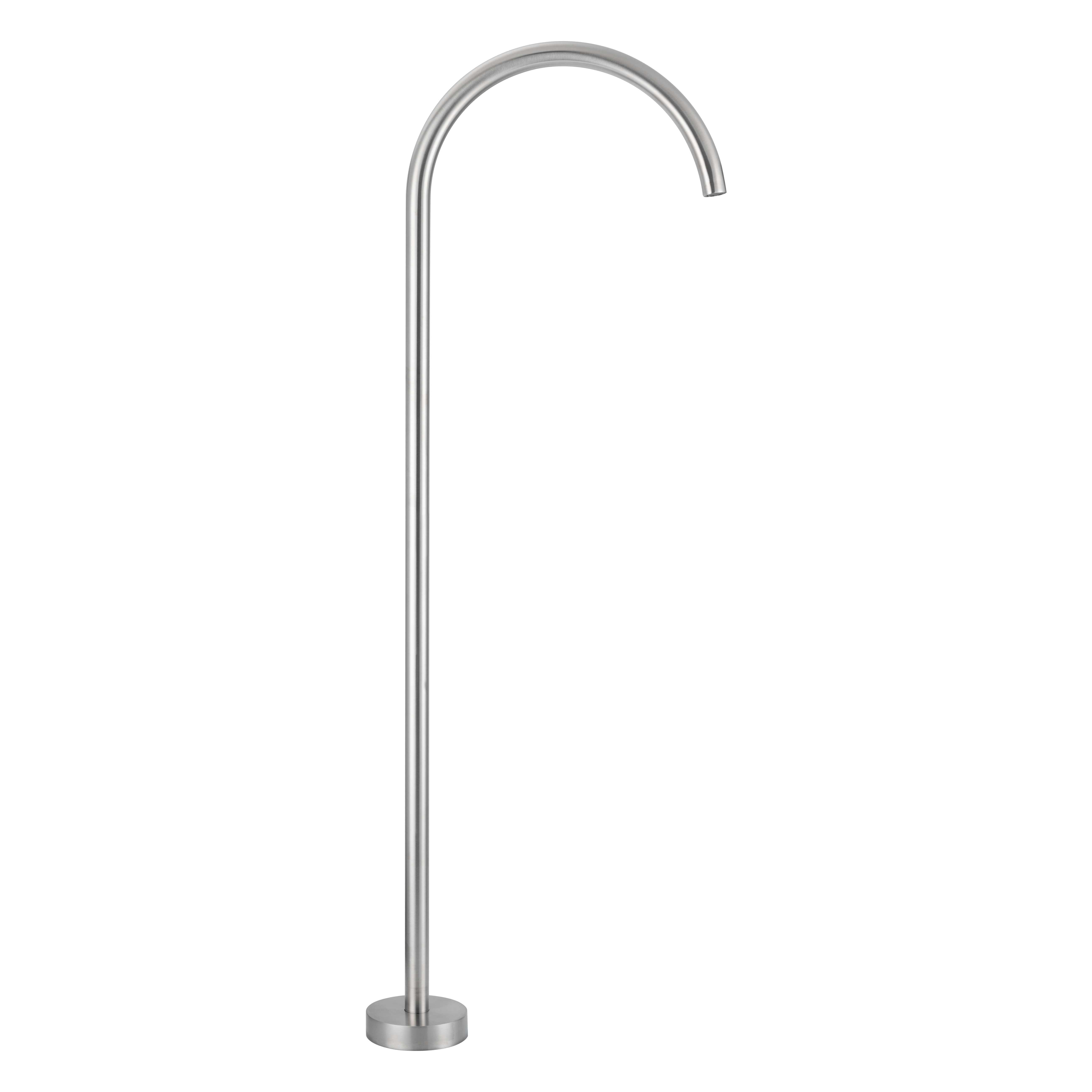 19390-Sola-Floor-Mounted-Bath-Filler Front Stainless-Steel