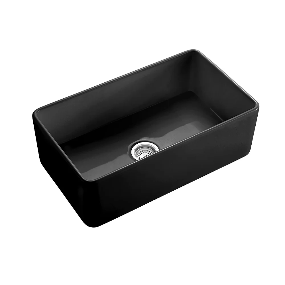 Hartley Large Single Farmhouse Sink Black 4
