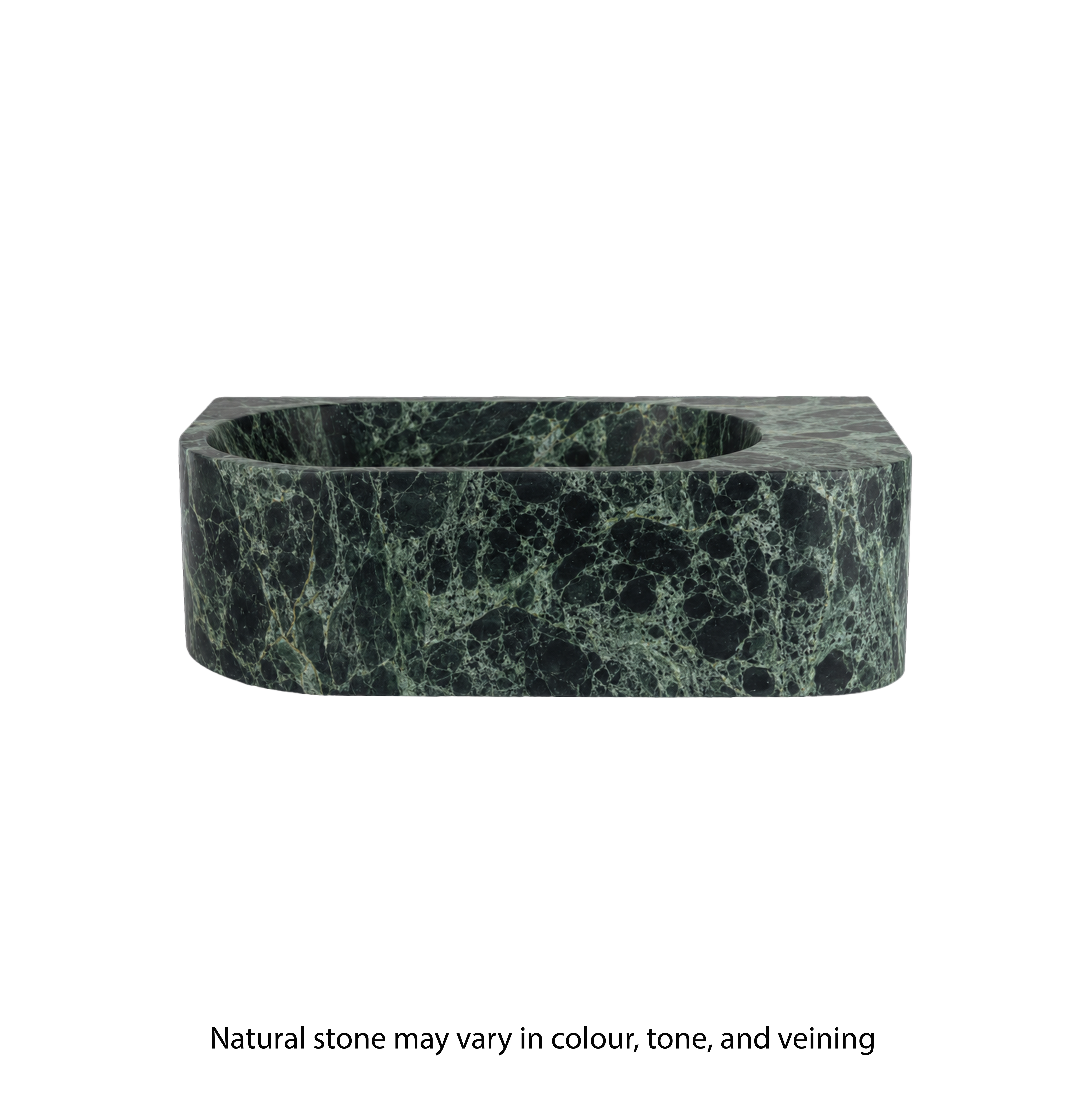 Pedra Wall Mounted Basin 400 VerdeGreen Front 5