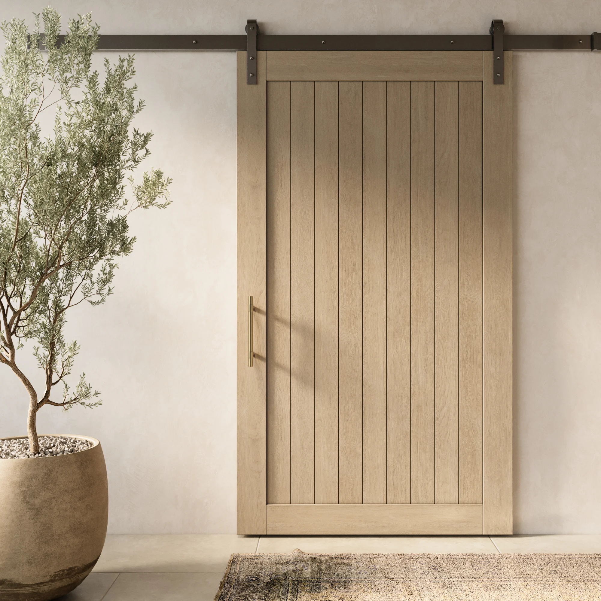 Modi Entry Door Pulls - Barn Door Scene FRONT 30cm BB