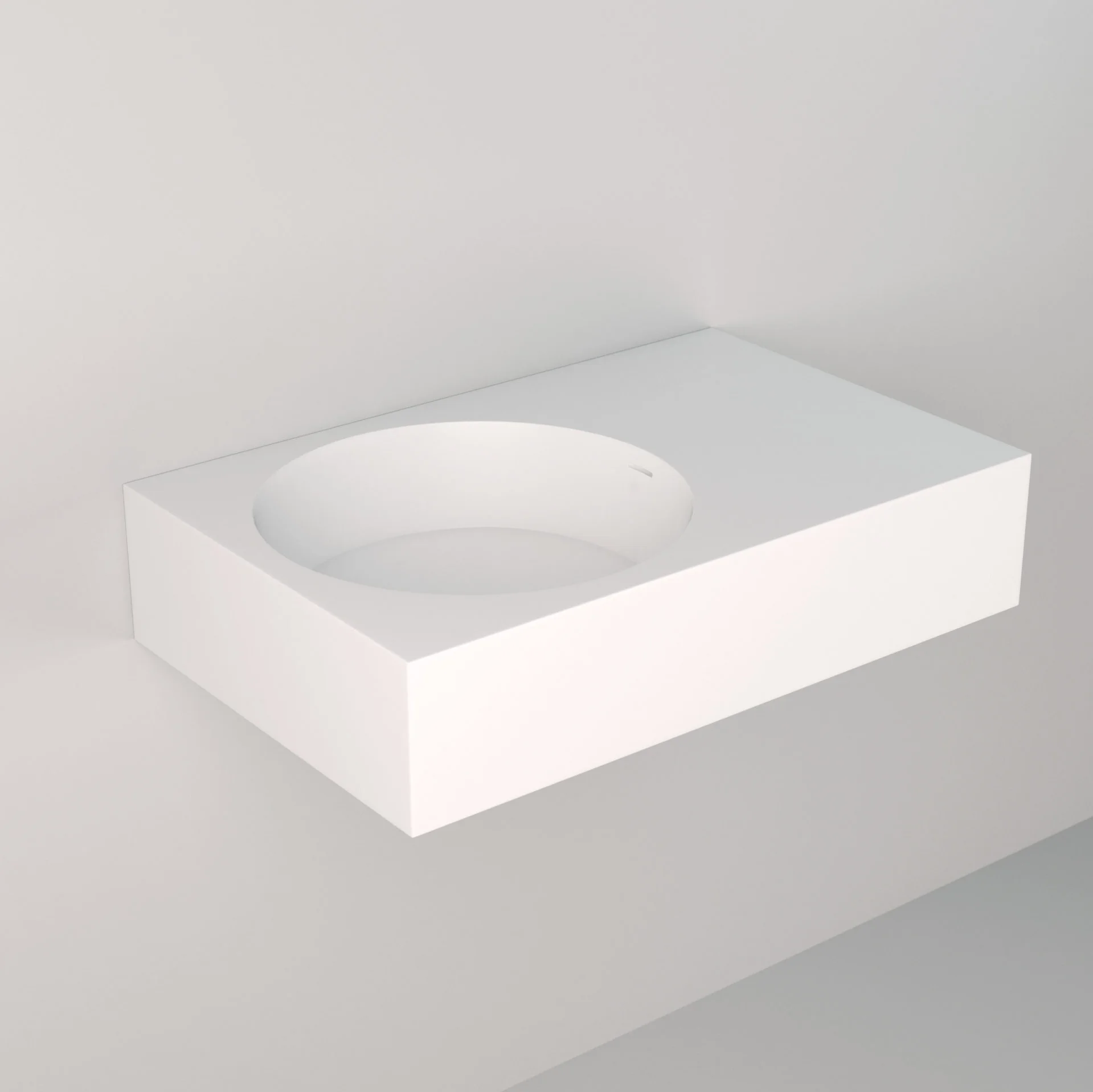 Coco Wall Mounted Basin - Matte White - Feature