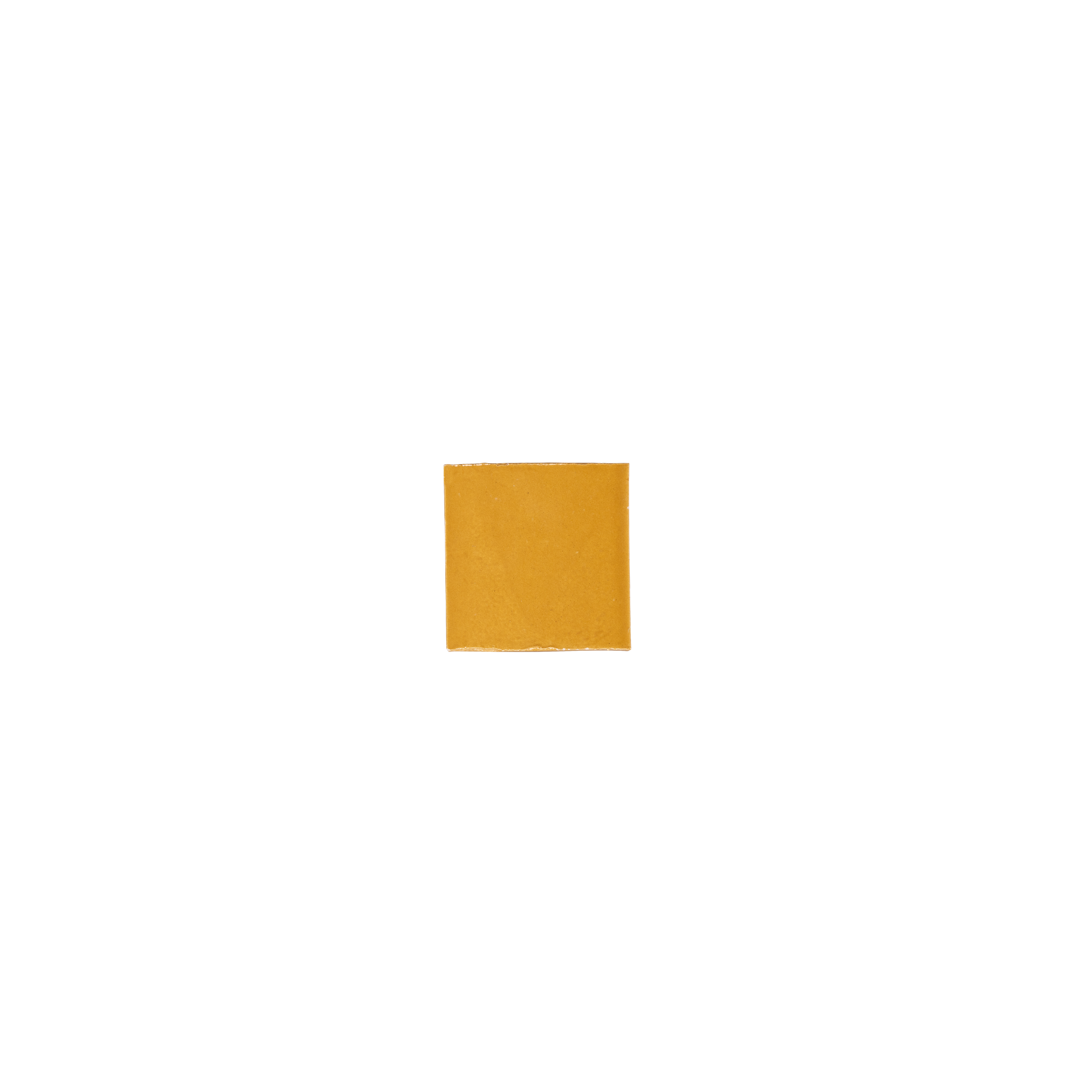 Rommani Handmade Zellige Square Sample Saffron Yellow