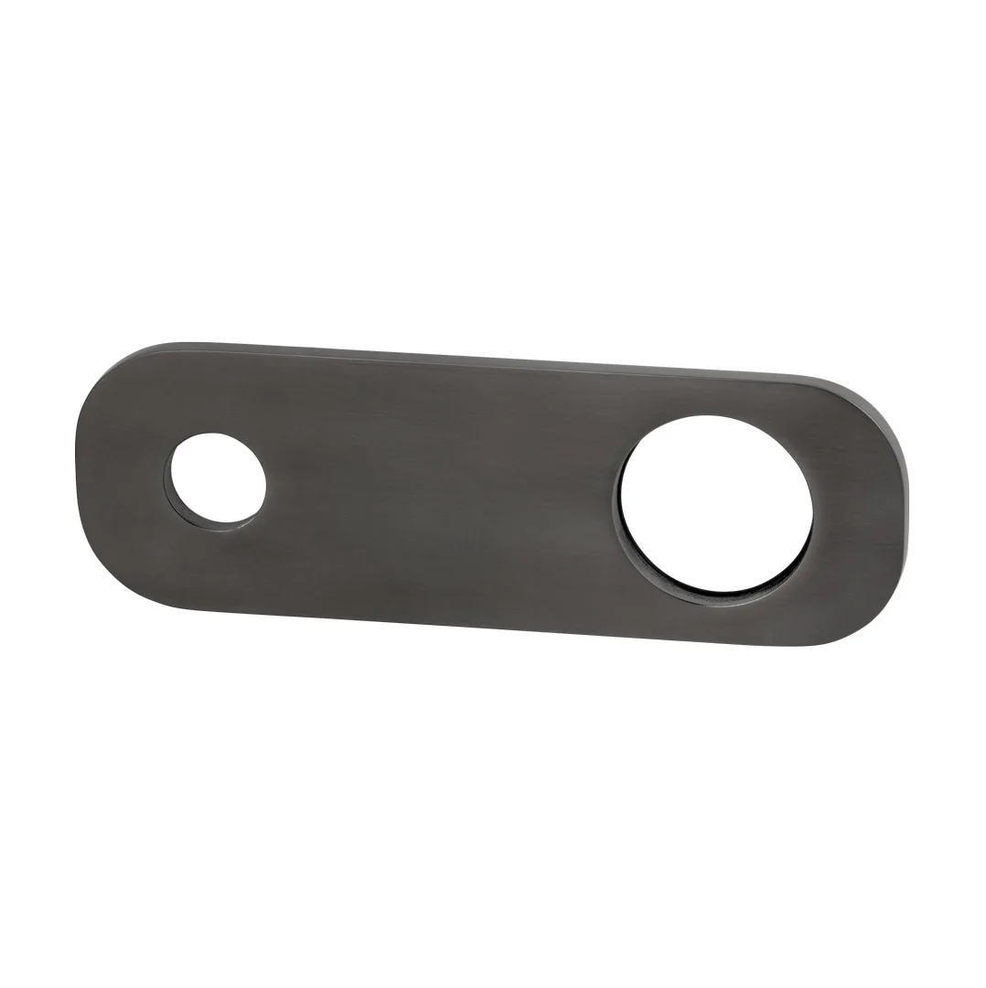 Rounded Rectangle Mixer  amp  Spout Backplate - Brushed Gunmetal - Feature