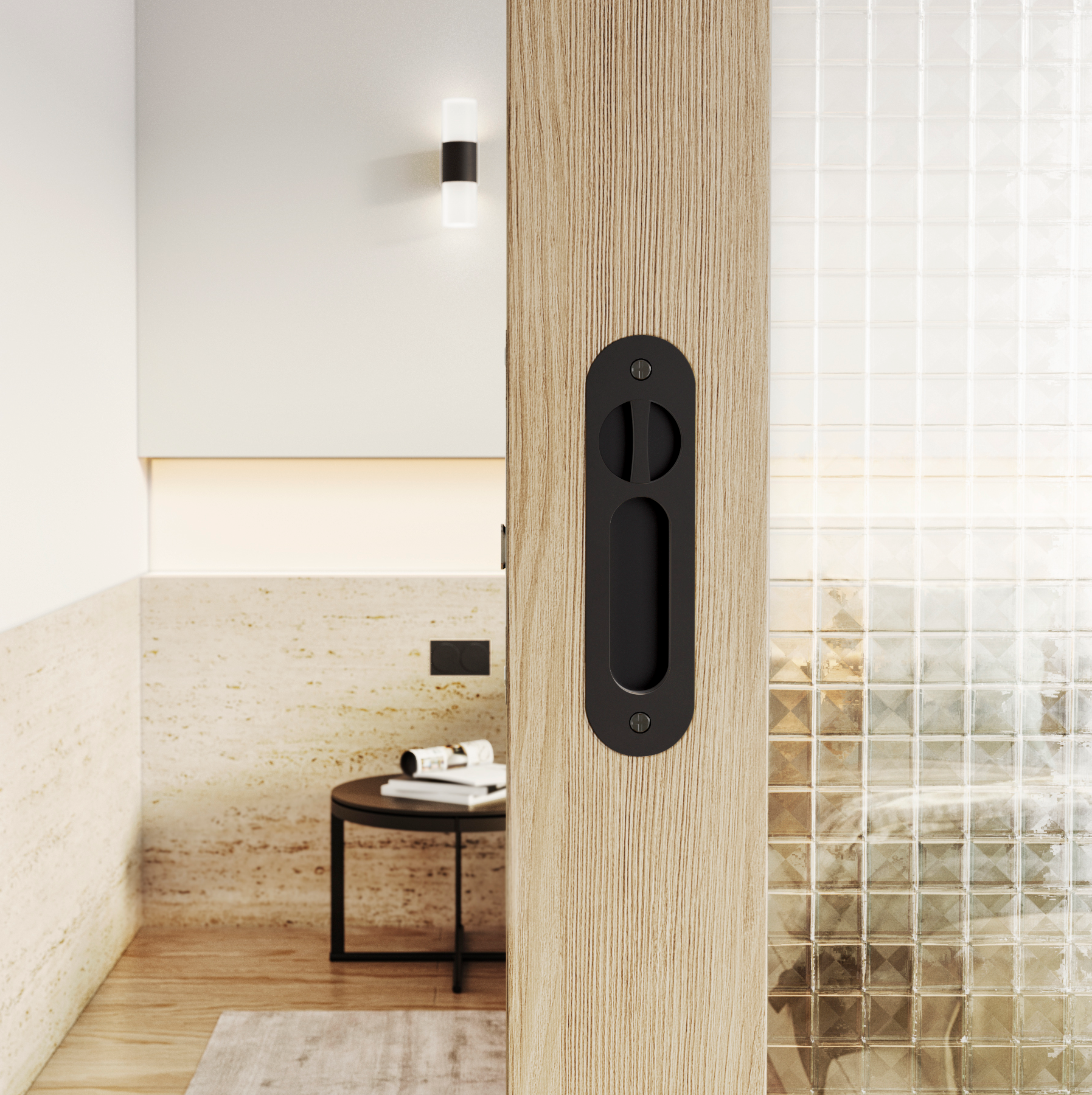 Leroy Sliding Door PrivacySet MatteBlack