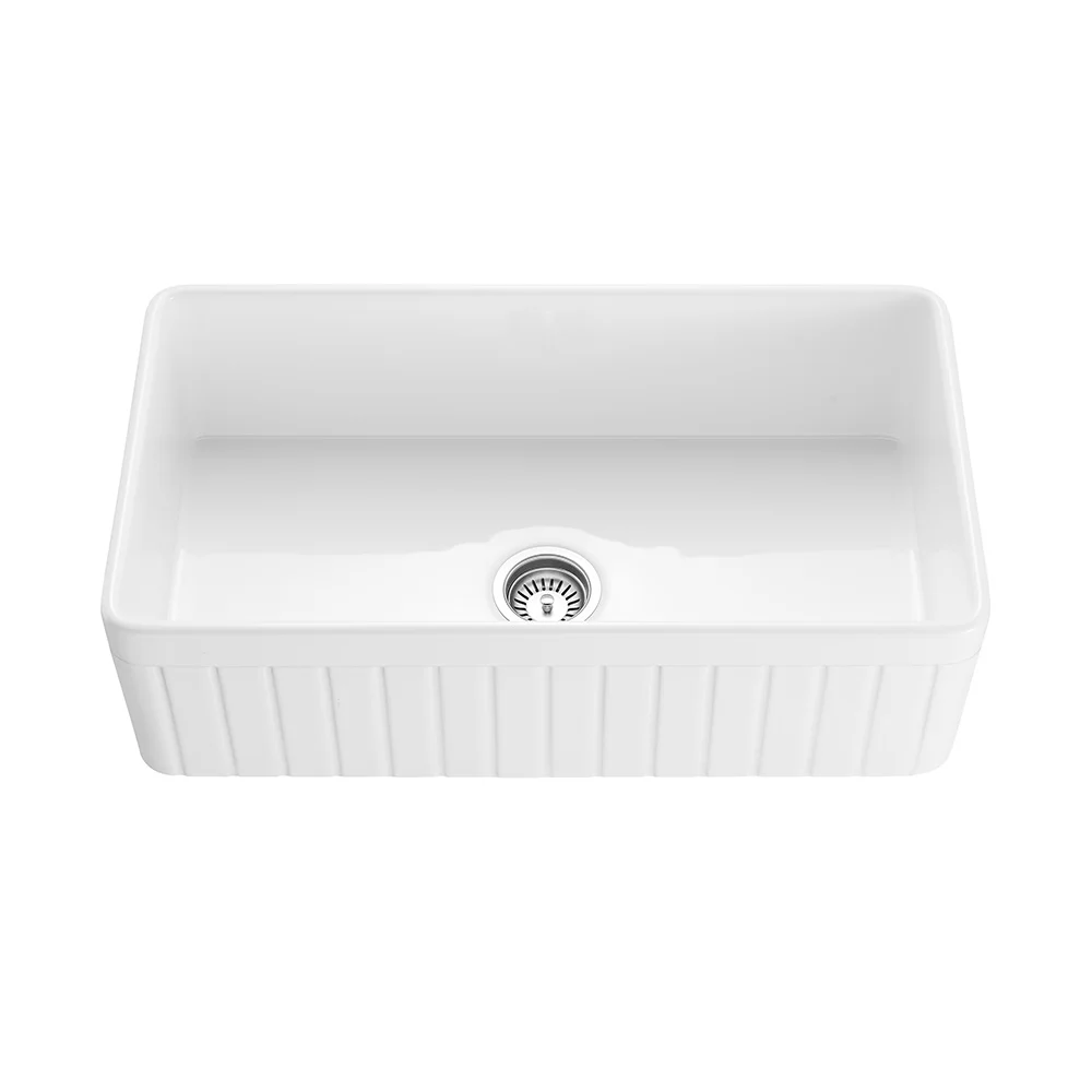 Hartley Large Single Farmhouse Sink White 6