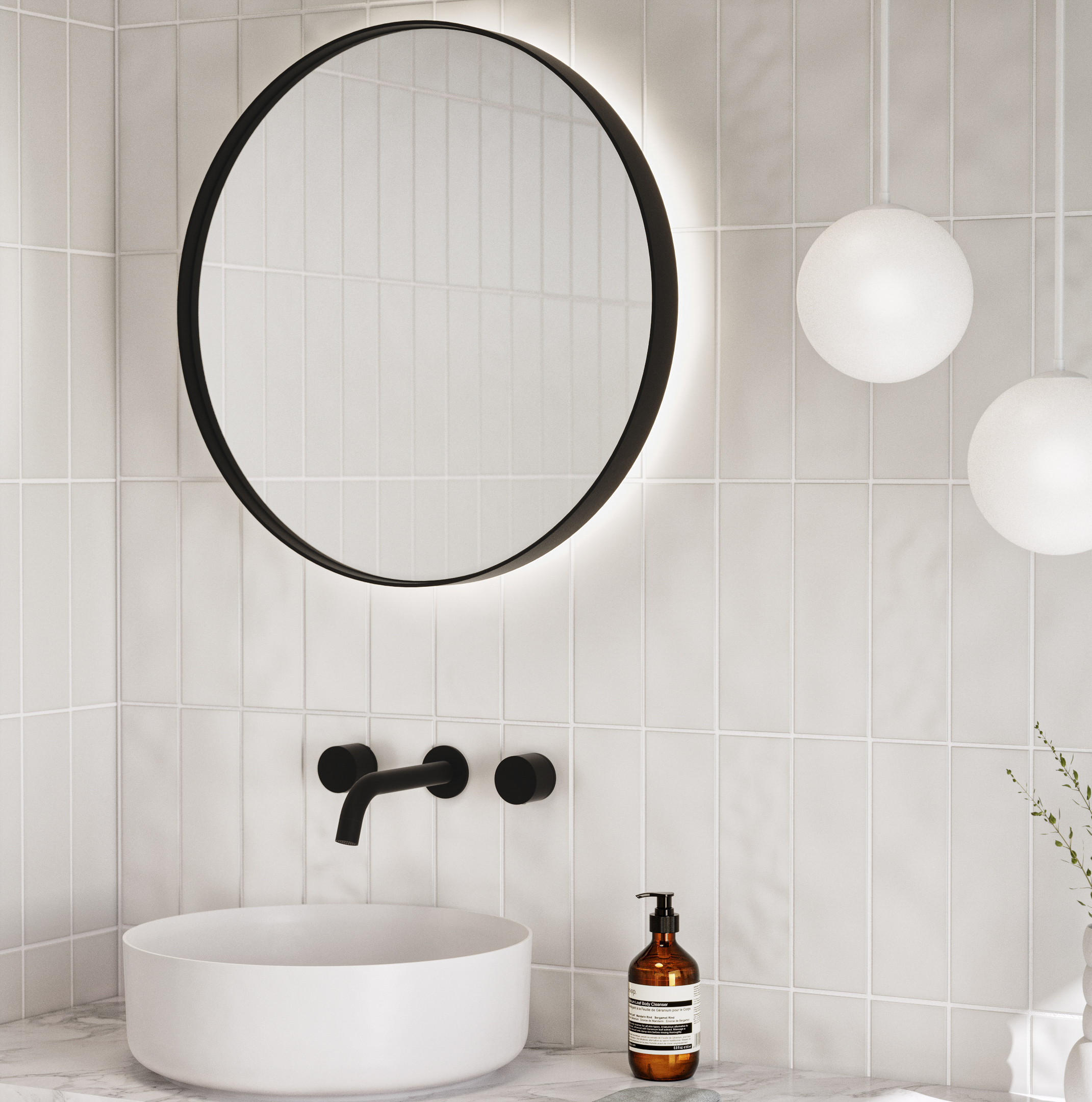 Saanti Handmade Led Mirror 600mm MB side