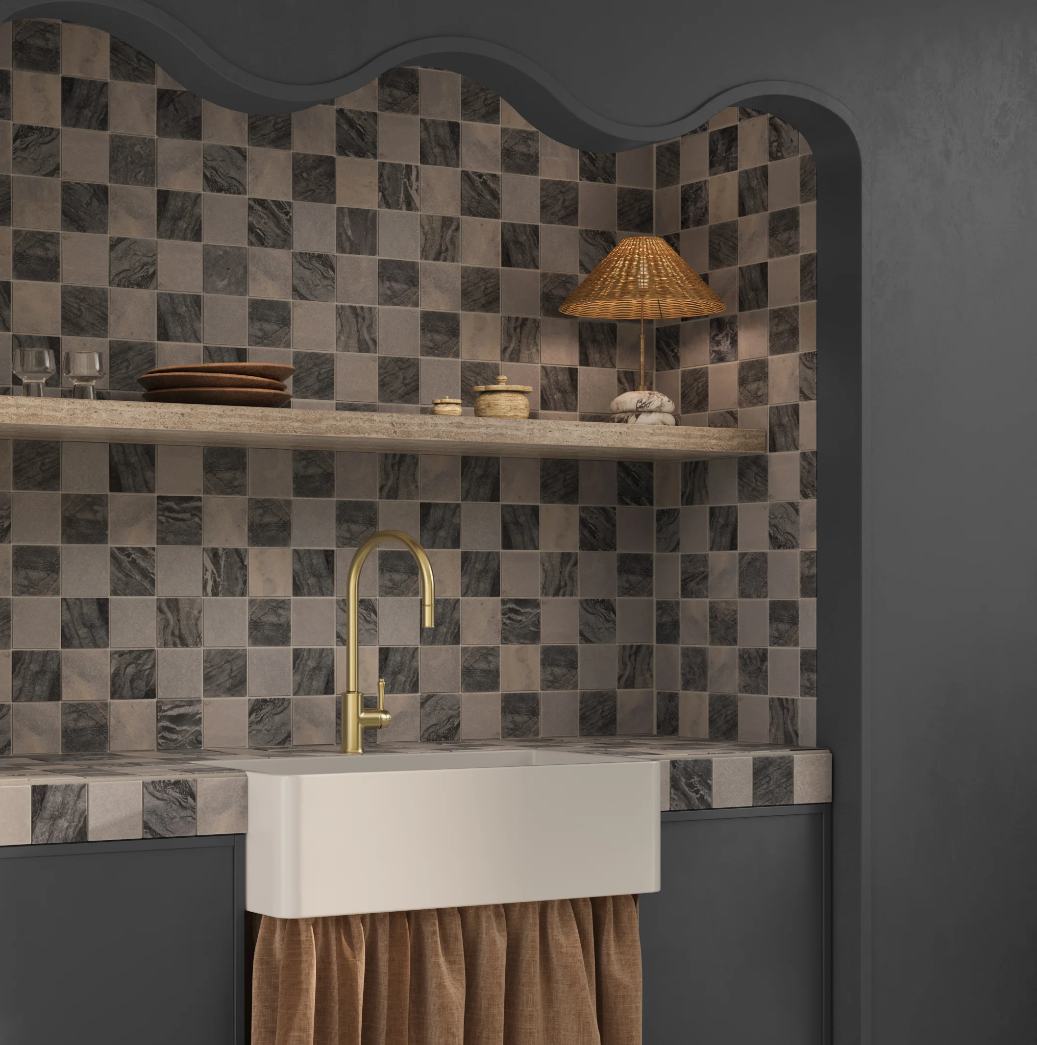 Tiles Checker FullShot-Hakkari IceGrey-Black