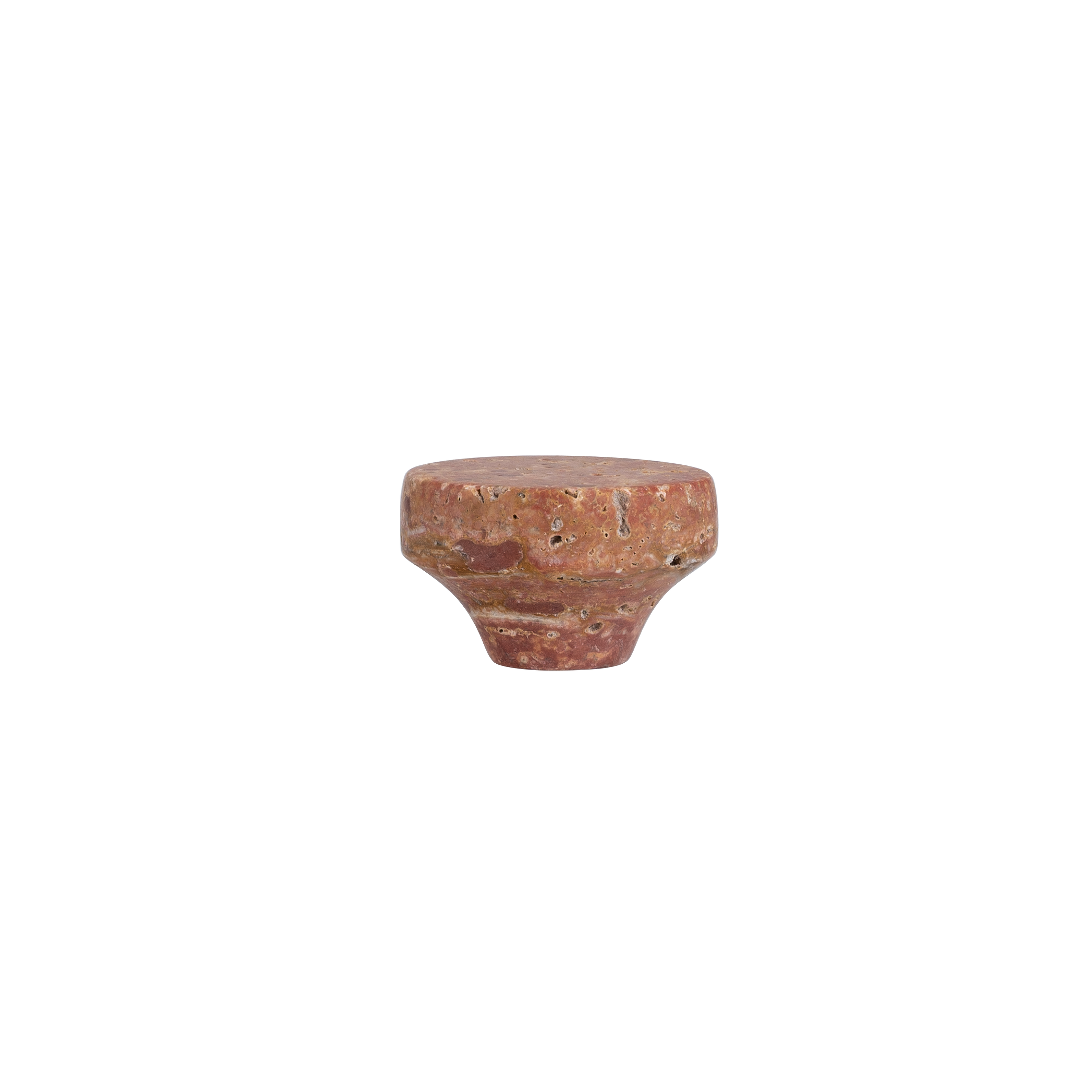 17608-Pedra-Large-Knob-30mm Front Red-Travertine-1