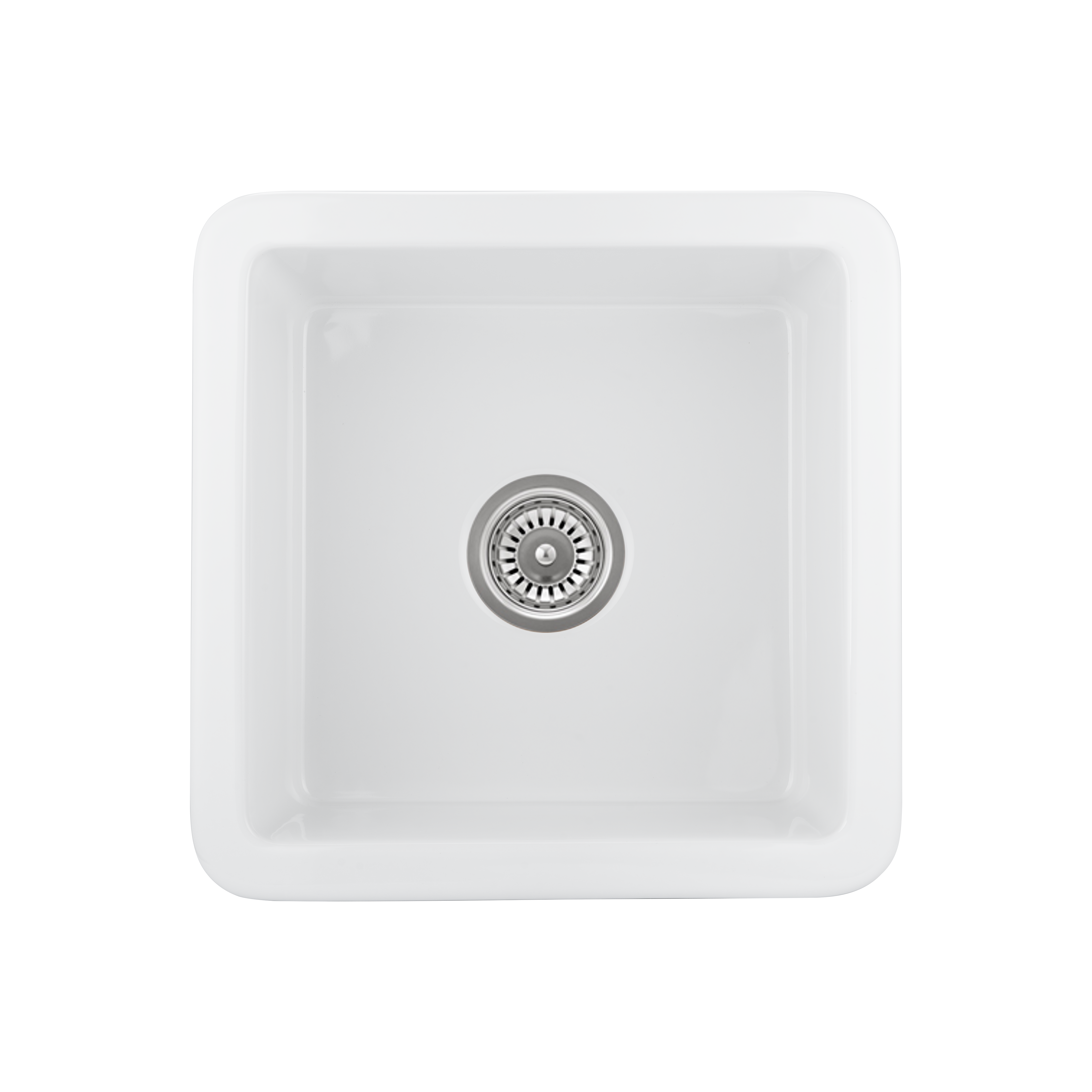 18335-Hendricks-Single-Fireclay-Sink-457mm Front-1 Waste