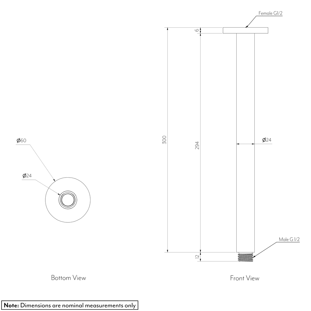 Shower Dropper Round 300mm SPEC-01