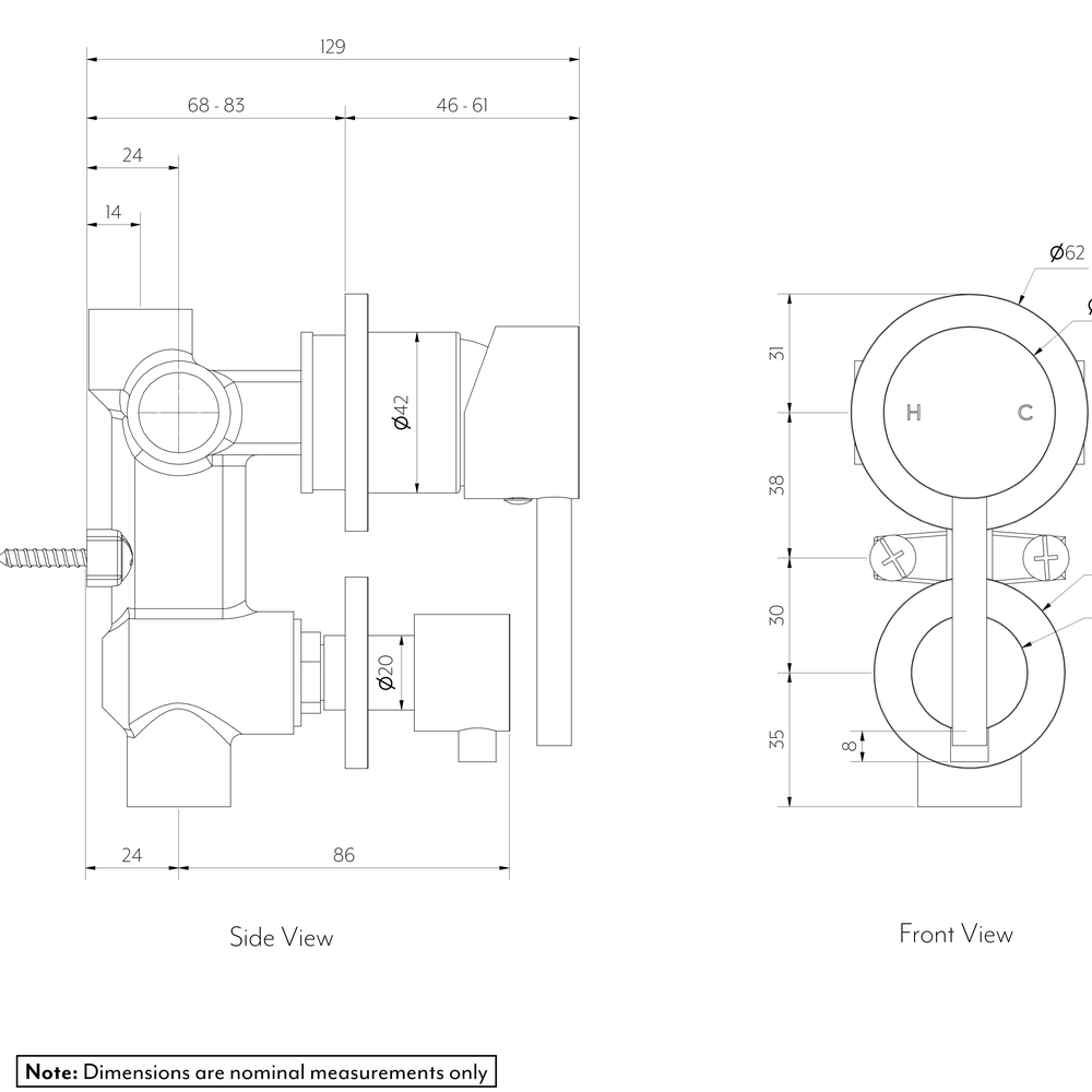 ELYSIAN Diverter Bottom Button GALLERY SPEC-01