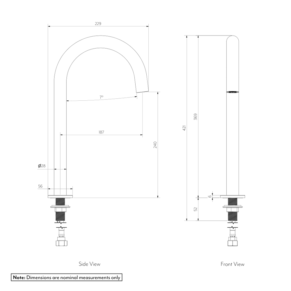 Sensor Gooseneck Hob Spout SPEC-01