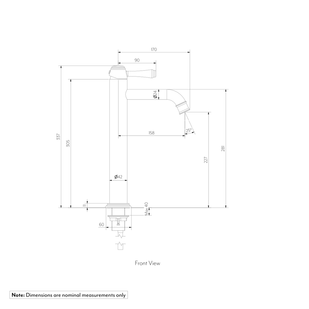 Kingsley Basin Mixer Extended SPEC-01