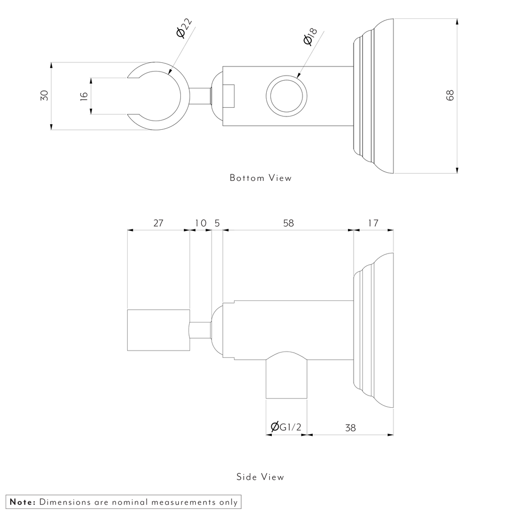 Provincial BP Shower Holder - GALLERY SPEC-01