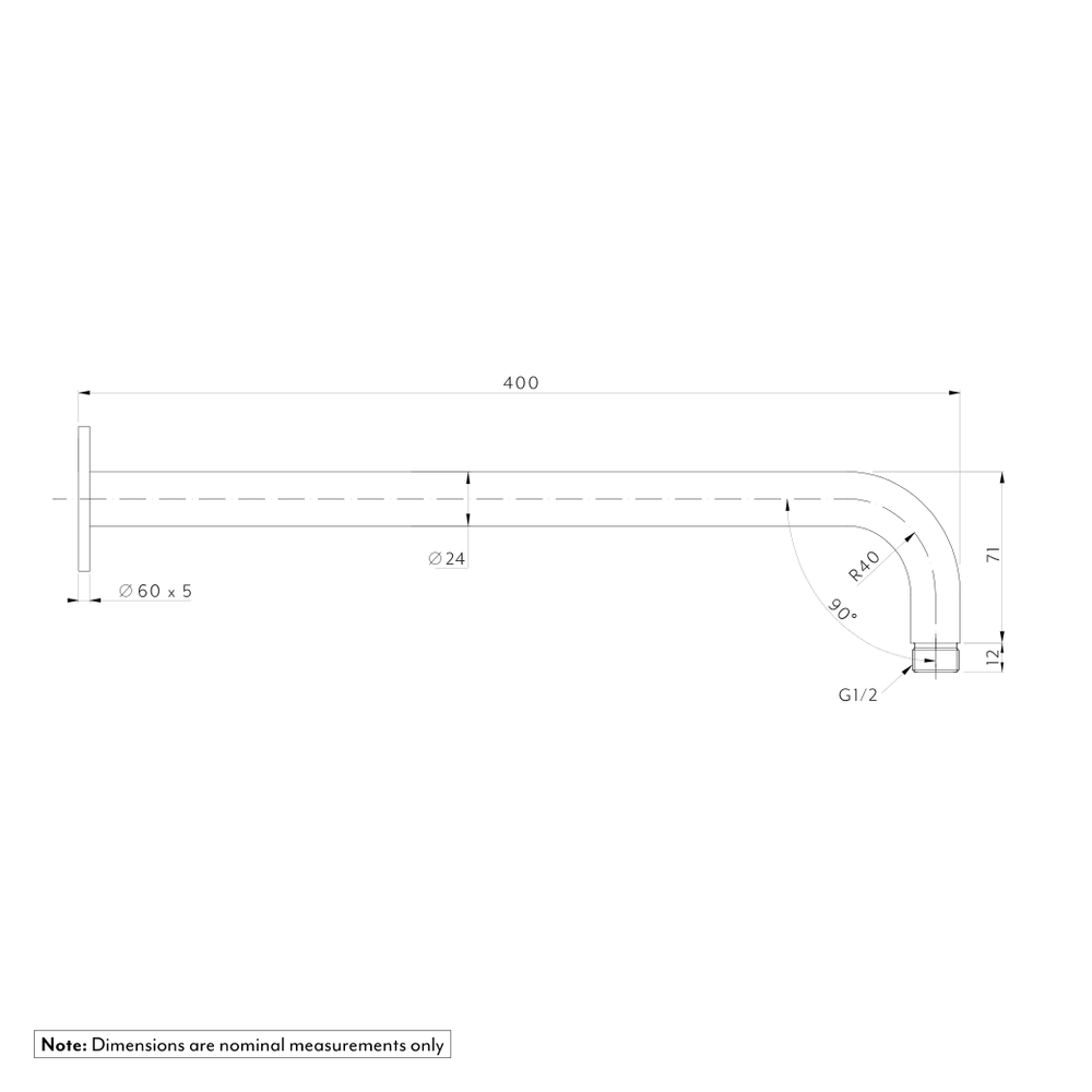 Shower Arm 400mm Spec-01