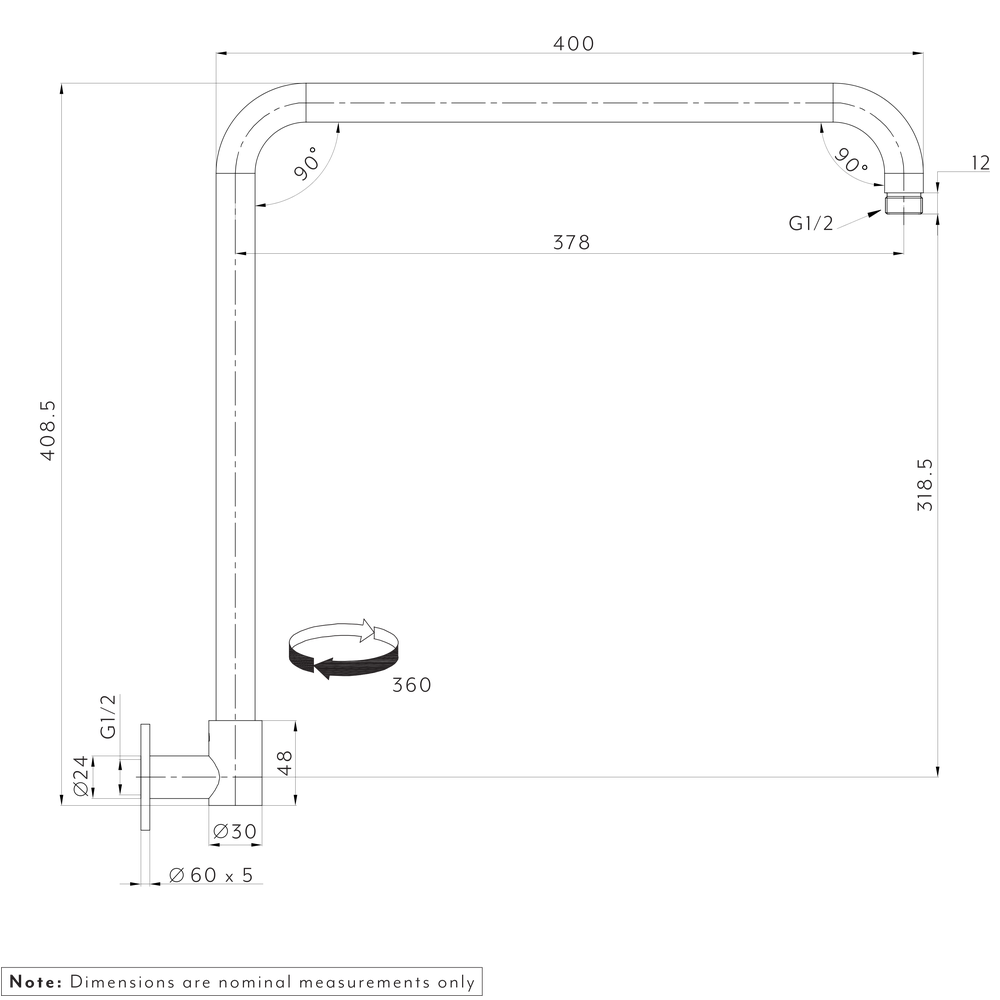 EDEN Shower Arm SPEC-01