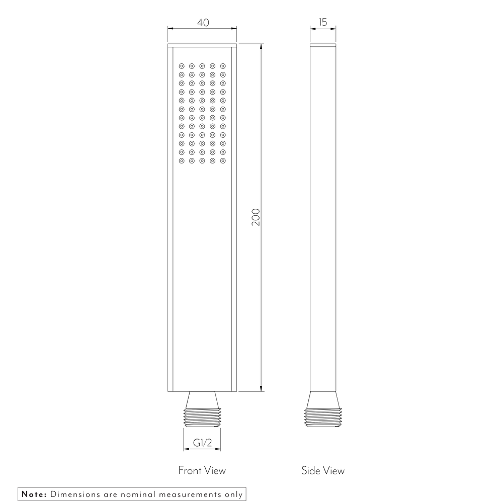 Rounded Rectangle Hand Shower  SPEC-01