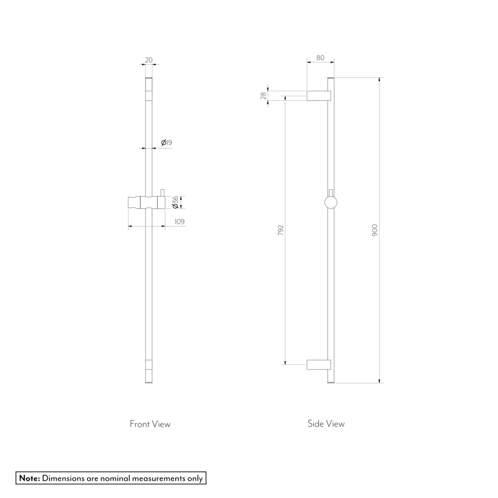 Elysian Shower Rail-SPEC-01