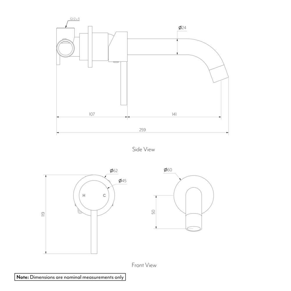 ELYSIAN Minimal Mixer and Spout Set SPEC-01-01