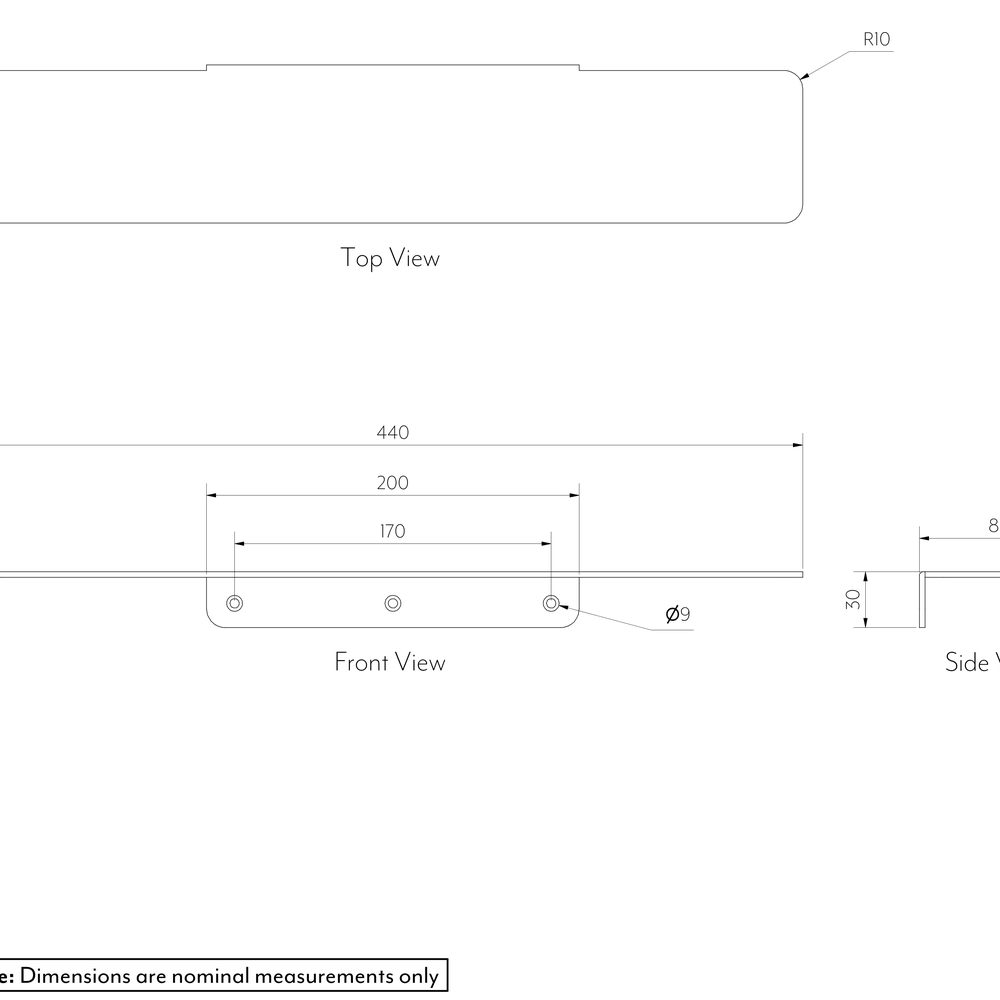 Vaada Extended Shower Shelf 440mm - GALLERY SPEC-01