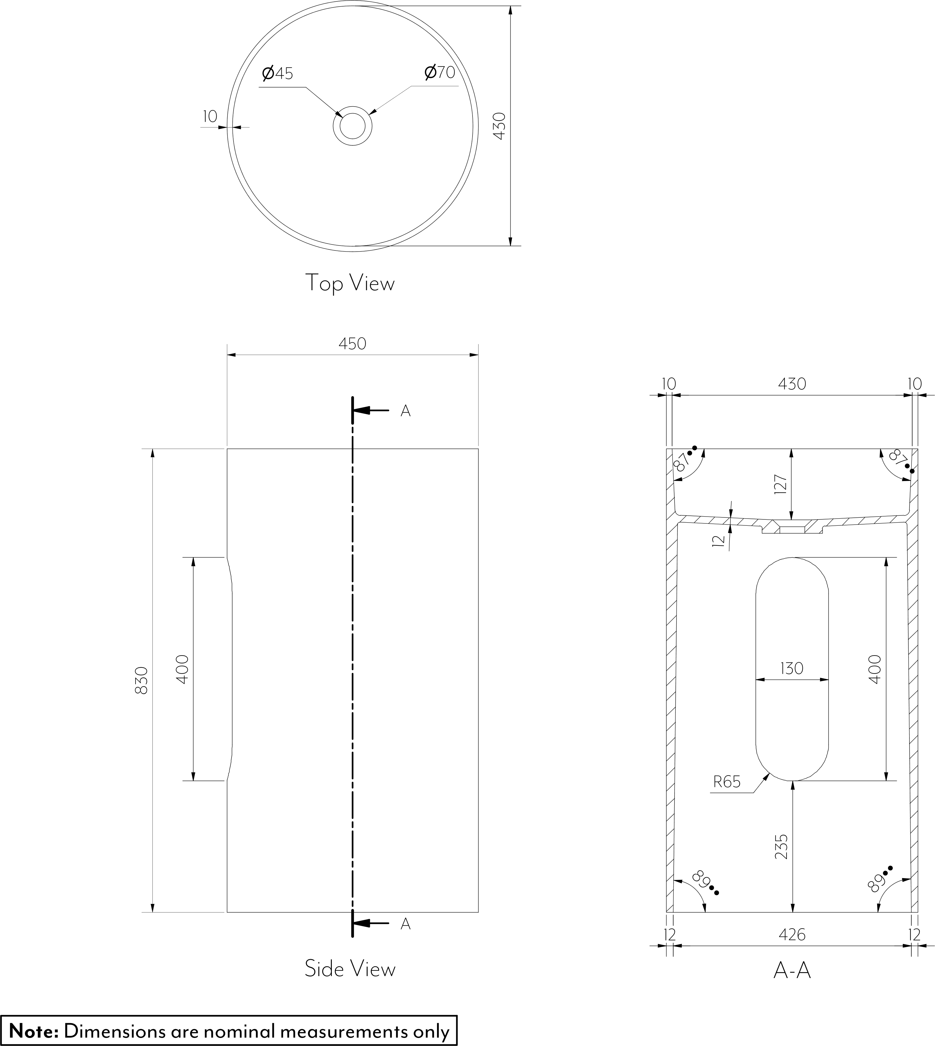 VALENZA Pedestal SPEC