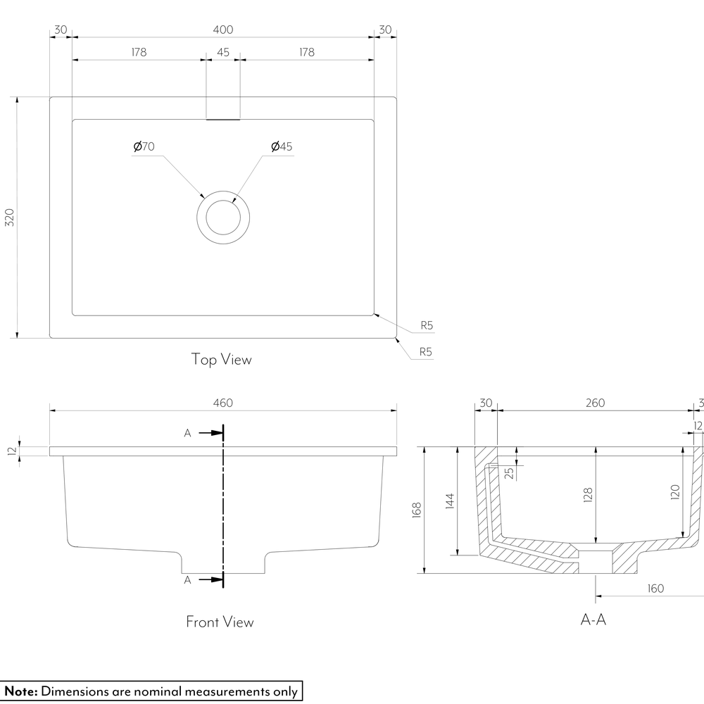 ZURI UnderMount Basin-Rectangle SPEC
