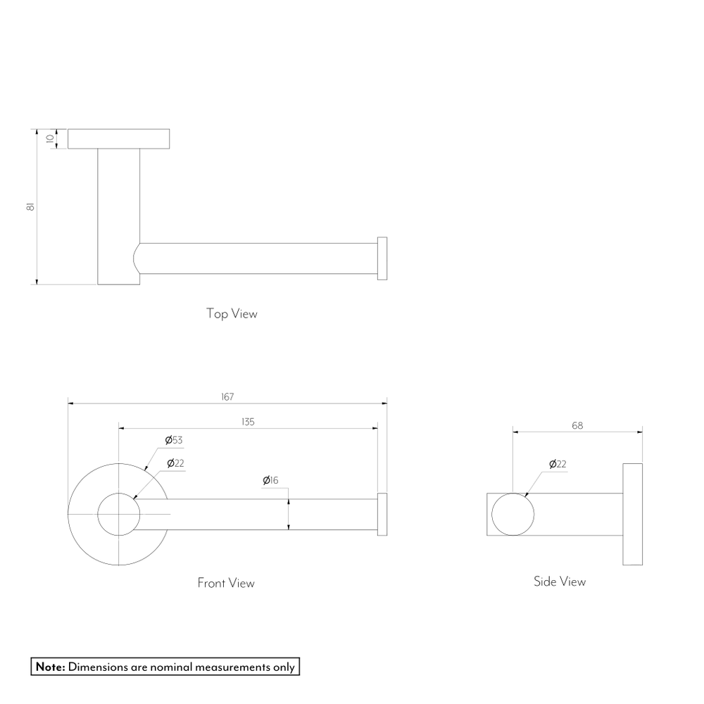 Elysian Toilet Roll Holder SPEC-01
