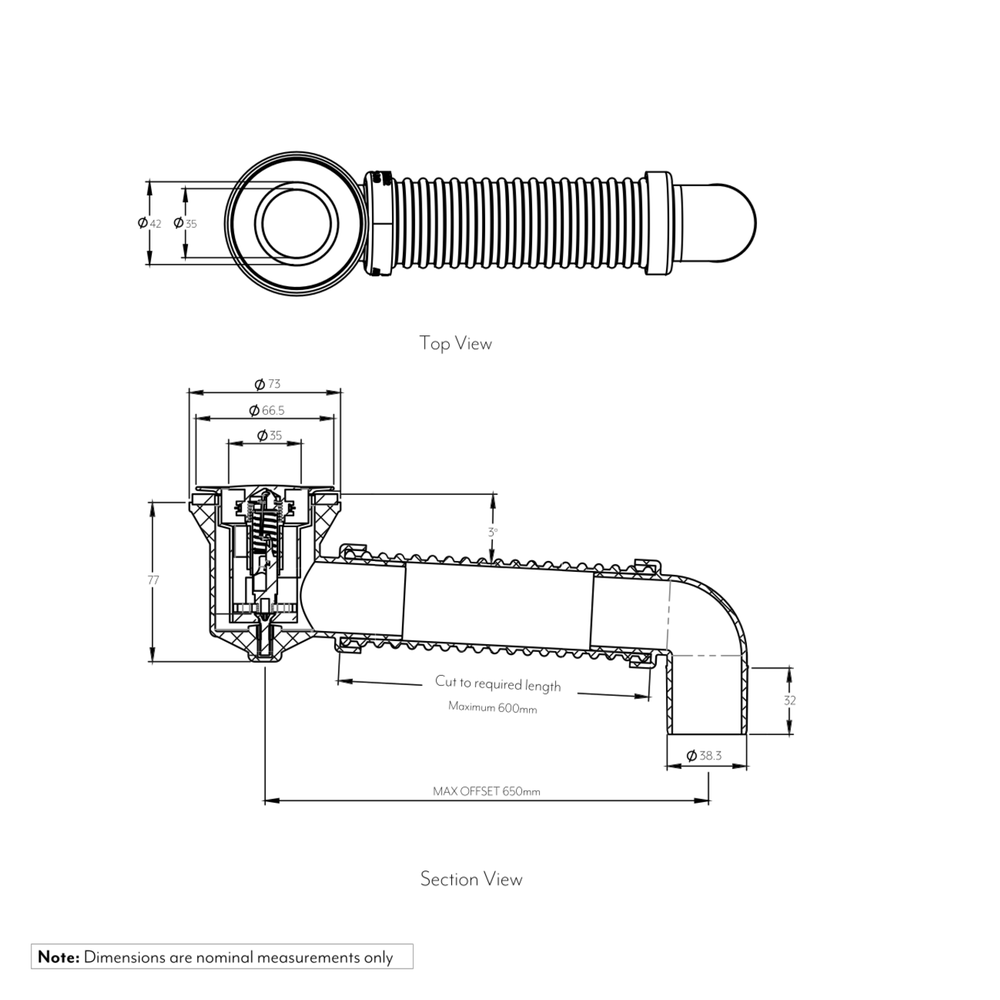 Bath Bend Pop down GAL SPEC-01