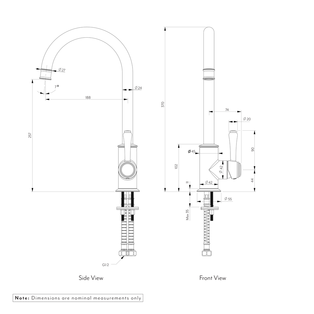 Kingsley Kitchen Mixer SPEC
