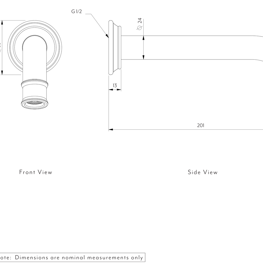 Kingsley Wall Mounted Spout Provincial- GALLERY SPEC-01