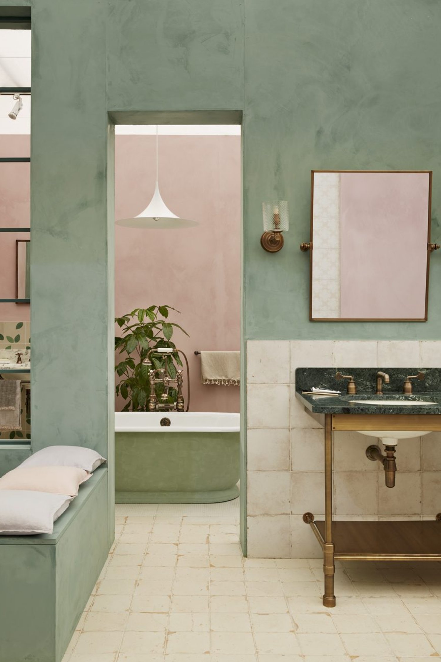 Pink-and-green-bathroom